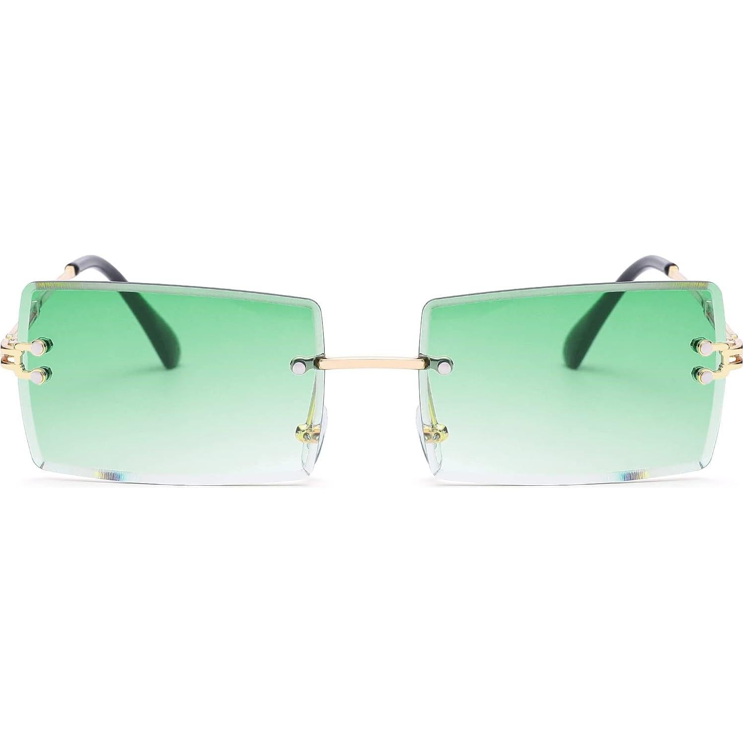 Gafas de Sol Rectangulares UV400 para Mujeres - Verde Degradado
