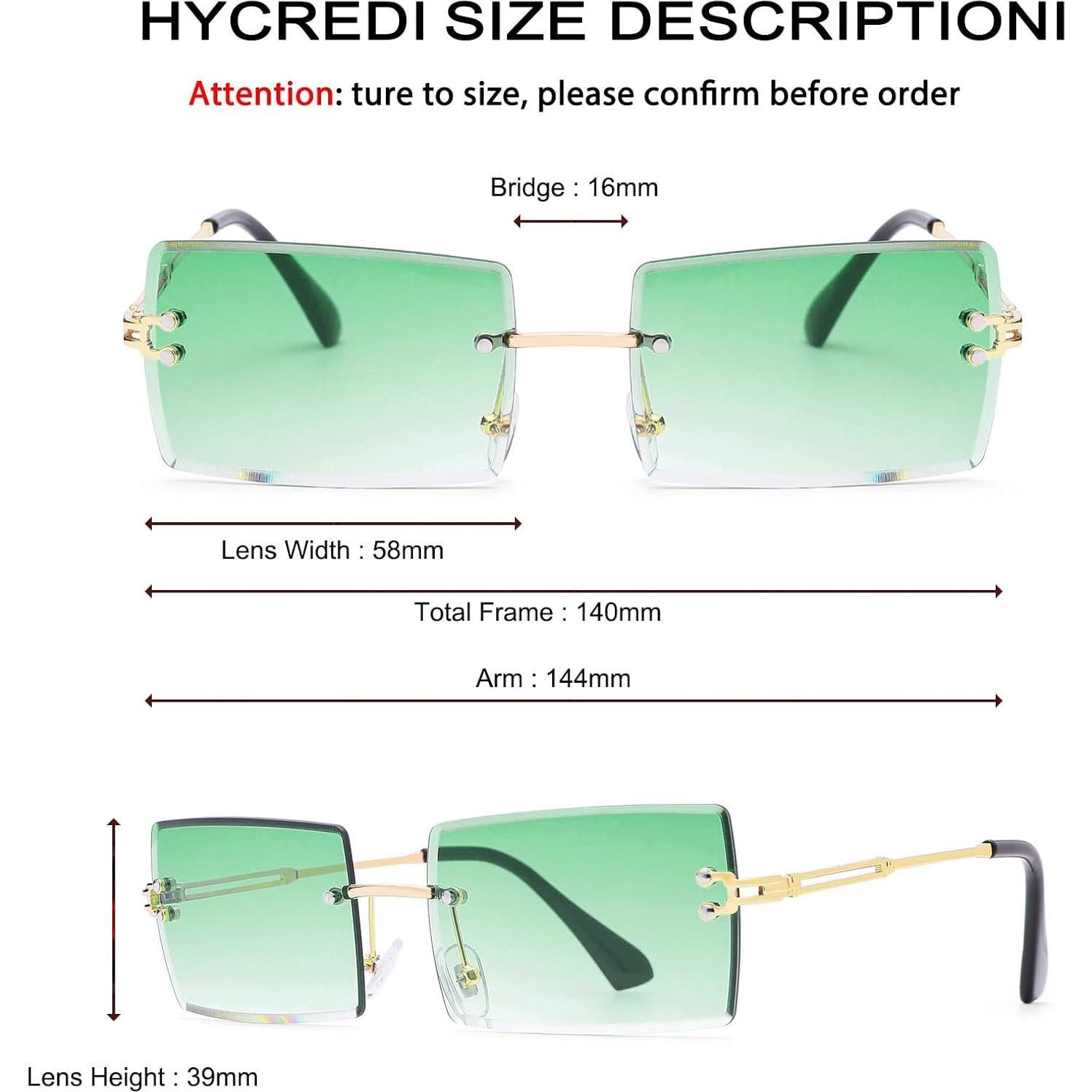 Gafas de Sol Rectangulares UV400 para Mujeres - Verde Degradado