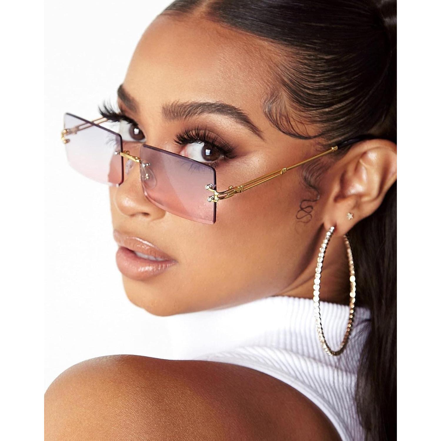 Gafas de Sol Rectangulares UV400 para Mujeres - Gradiente Púrpura