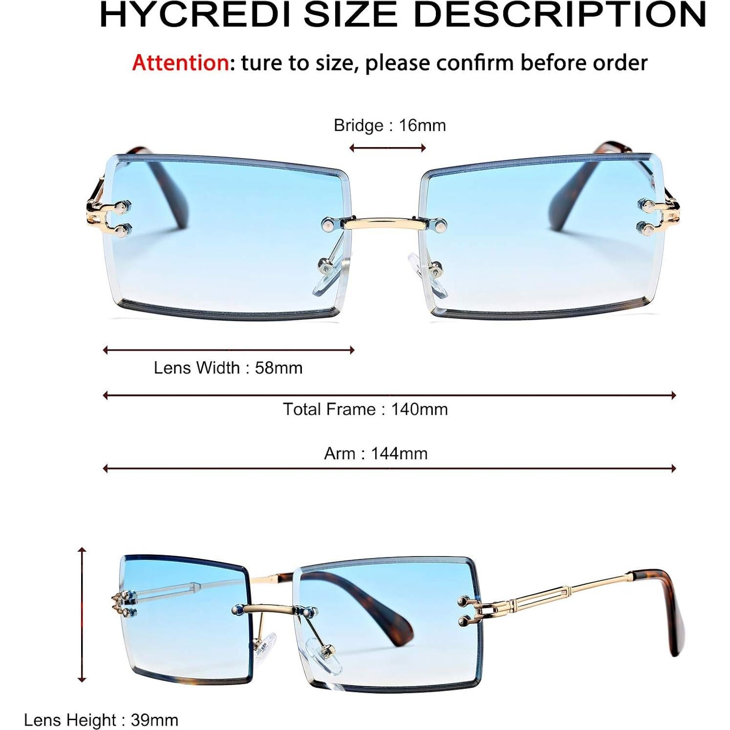 Gafas de Sol Rectangulares Metalizadas UV400 Azul y Rosa