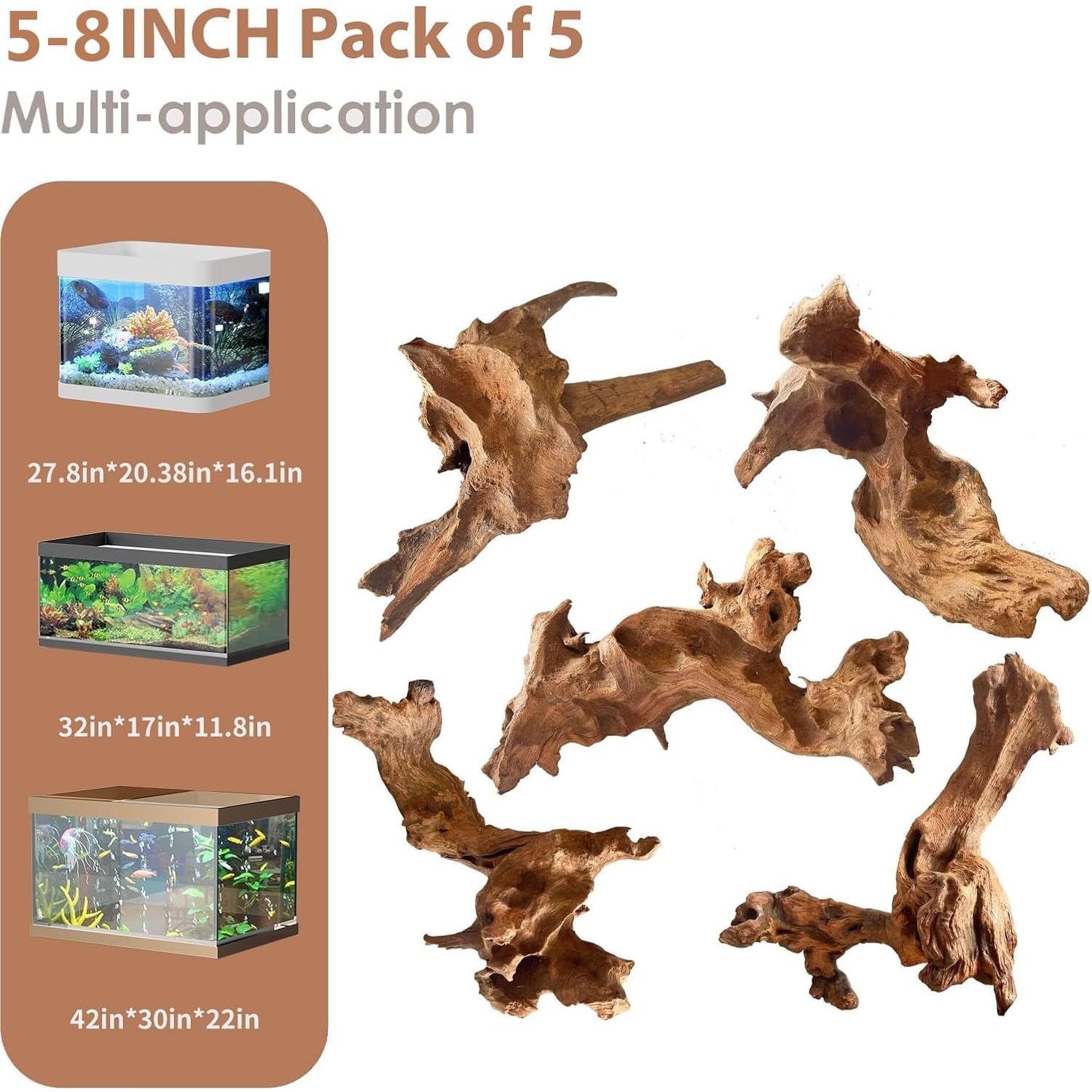 Madera Flotante Natural Jorewood para Acuarios y Reptiles 10-20cm