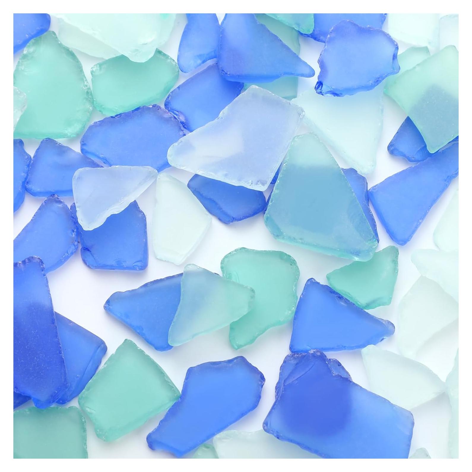 Vidrio de Mar Jetec 25 oz Decorativo para Manualidades Azul Verde Blanco