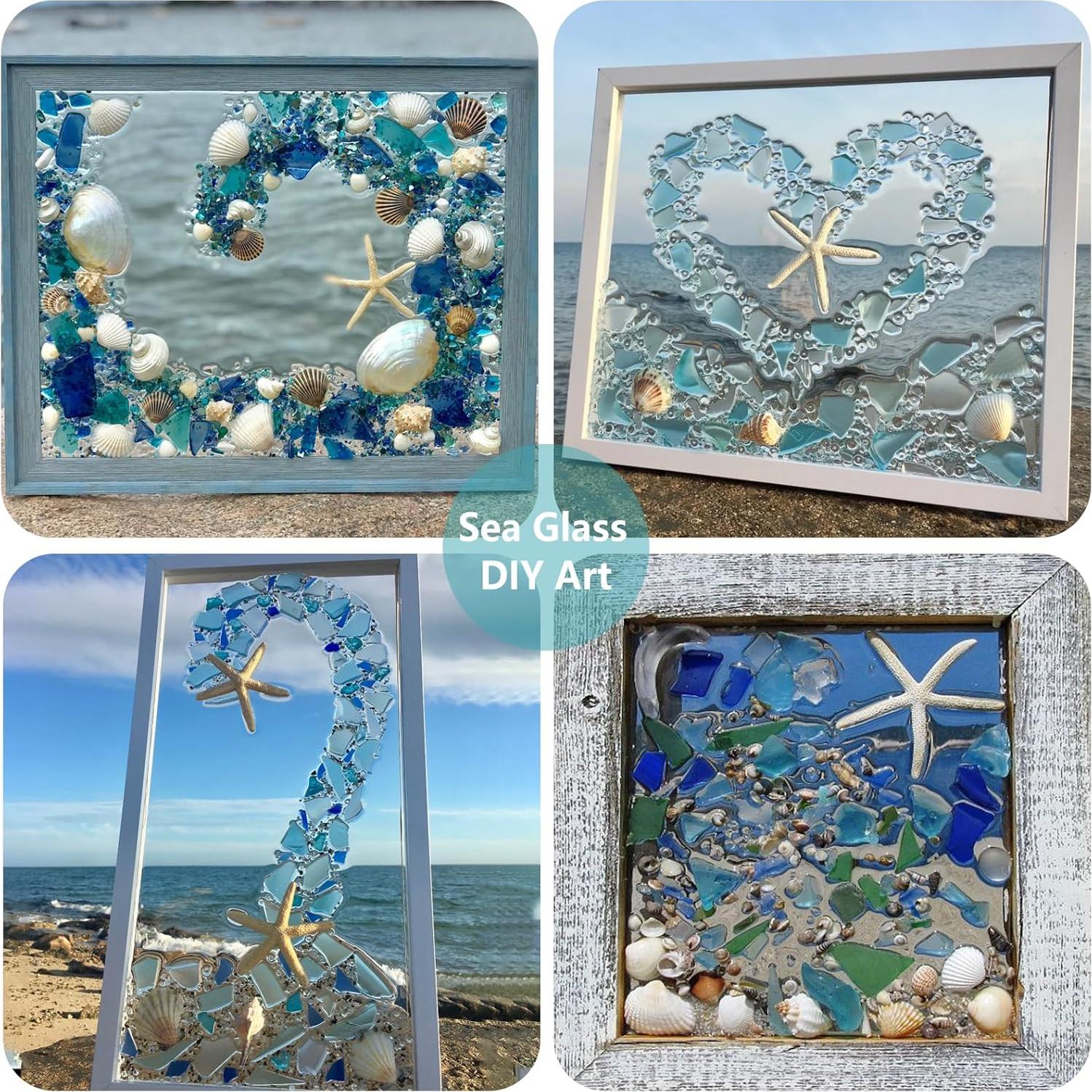 12 Estrellas de Mar de Resina y 283g de Vidrio Marino Decorativo