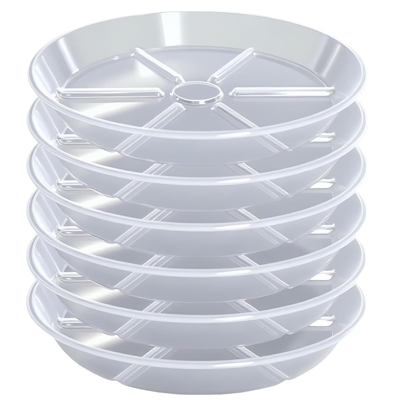Juego de 6 Platos para Plantas 16.8 cm MSKIAUO Transparentes