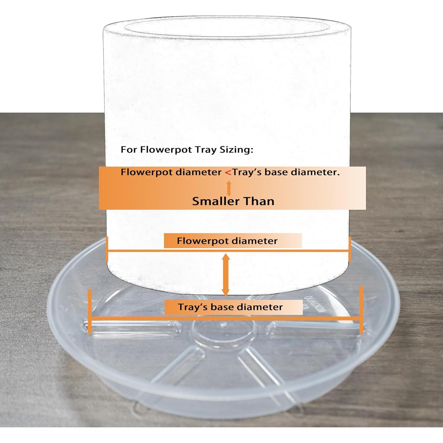 Juego de 6 Platos para Plantas 16.8 cm MSKIAUO Transparentes