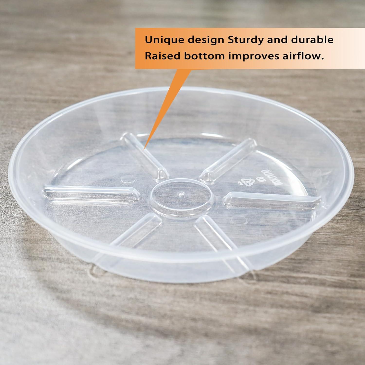 Juego de 6 Platos para Plantas 16.8 cm MSKIAUO Transparentes