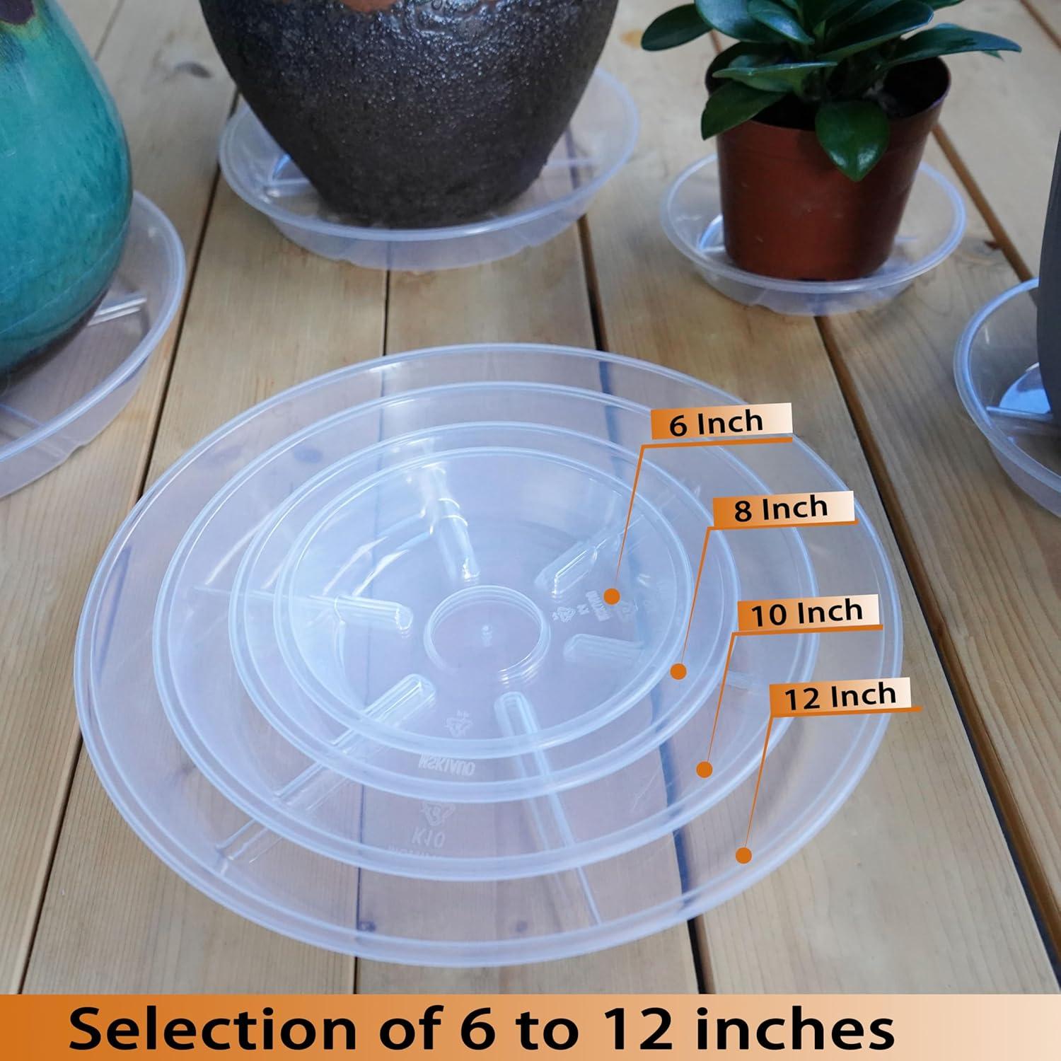 Juego de 6 Platos para Plantas 16.8 cm MSKIAUO Transparentes