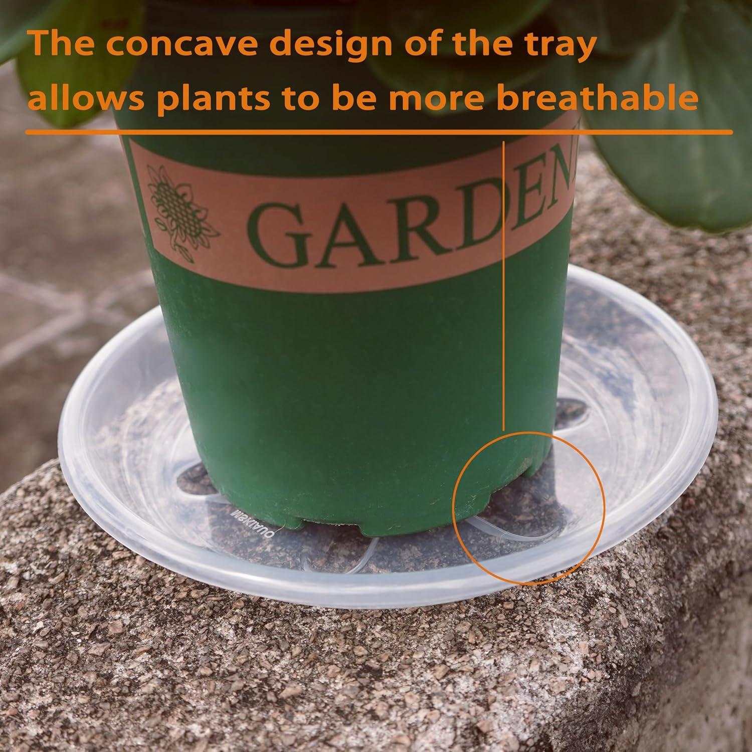 Paquete de 6 platos para plantas OVZILKI 22 cm transparentes