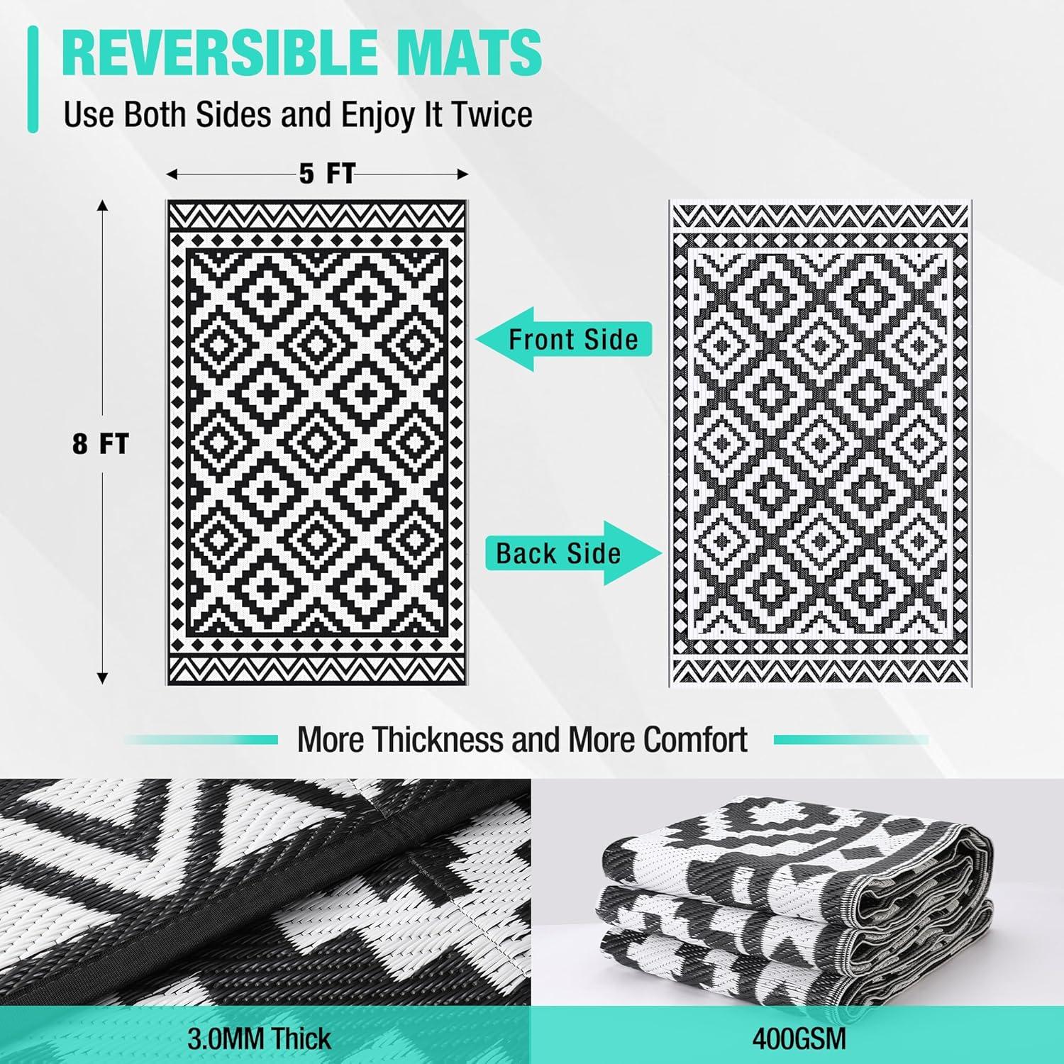 Alfombra Exterior Reversible HAUSHOF 2.03x1.27m Impermeable