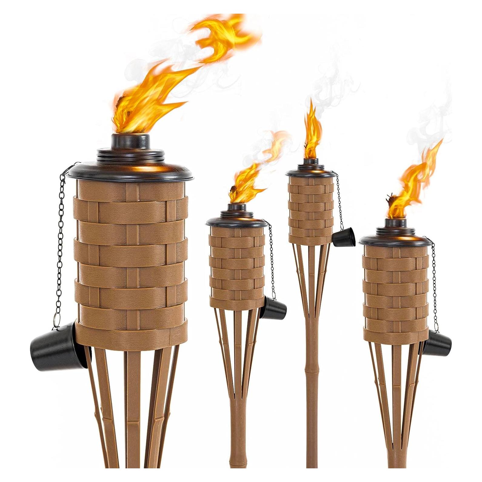 Antorchas de Citronela ONETHATCH de Bambú - Paquete de 4, 152.4 cm