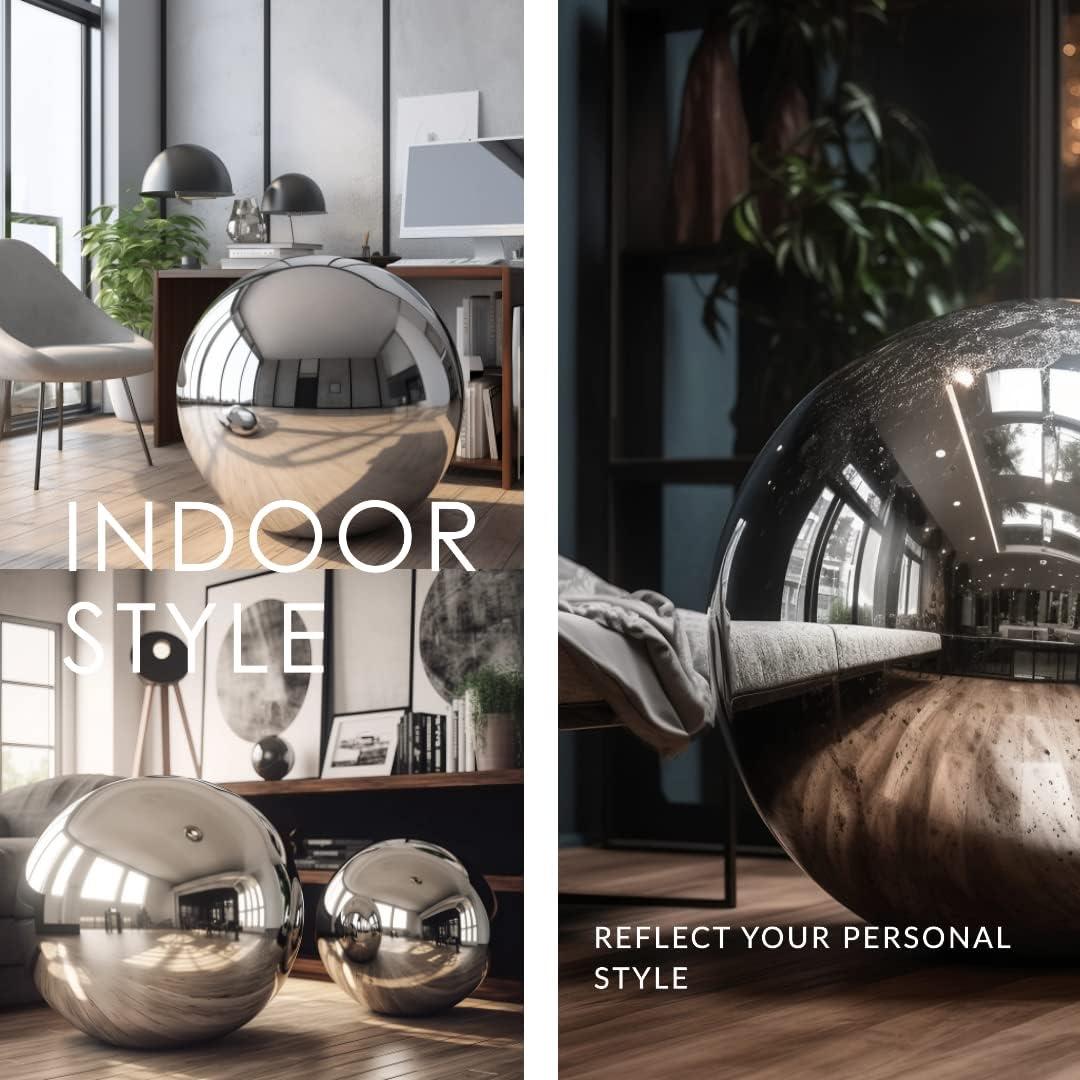 Bola de Observación de Acero Inoxidable 30cm Plata v2croft