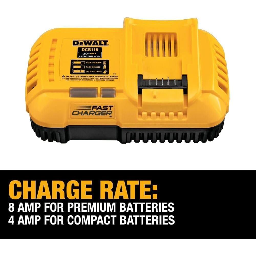 Cargador Rápido DEWALT DCB118 20V MAX y FLEXVOLT 8A