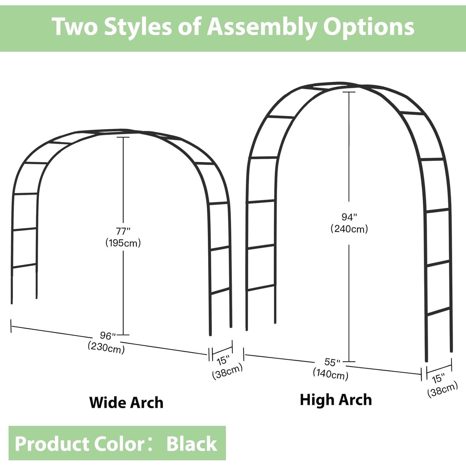 Arco de Jardín de Metal RUBFAC 139.7x238.8 cm Negro