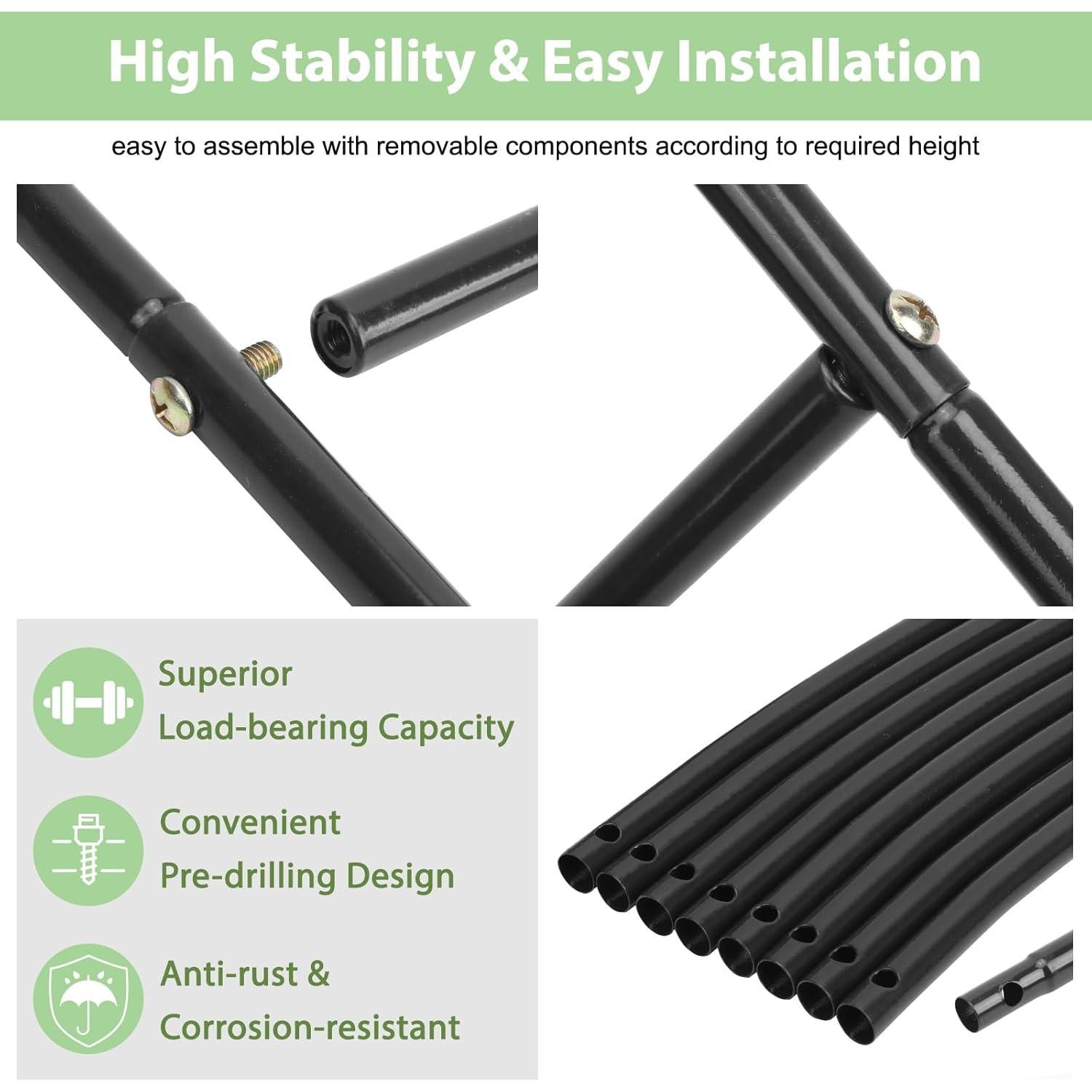 Arco de Jardín de Metal RUBFAC 139.7x238.8 cm Negro