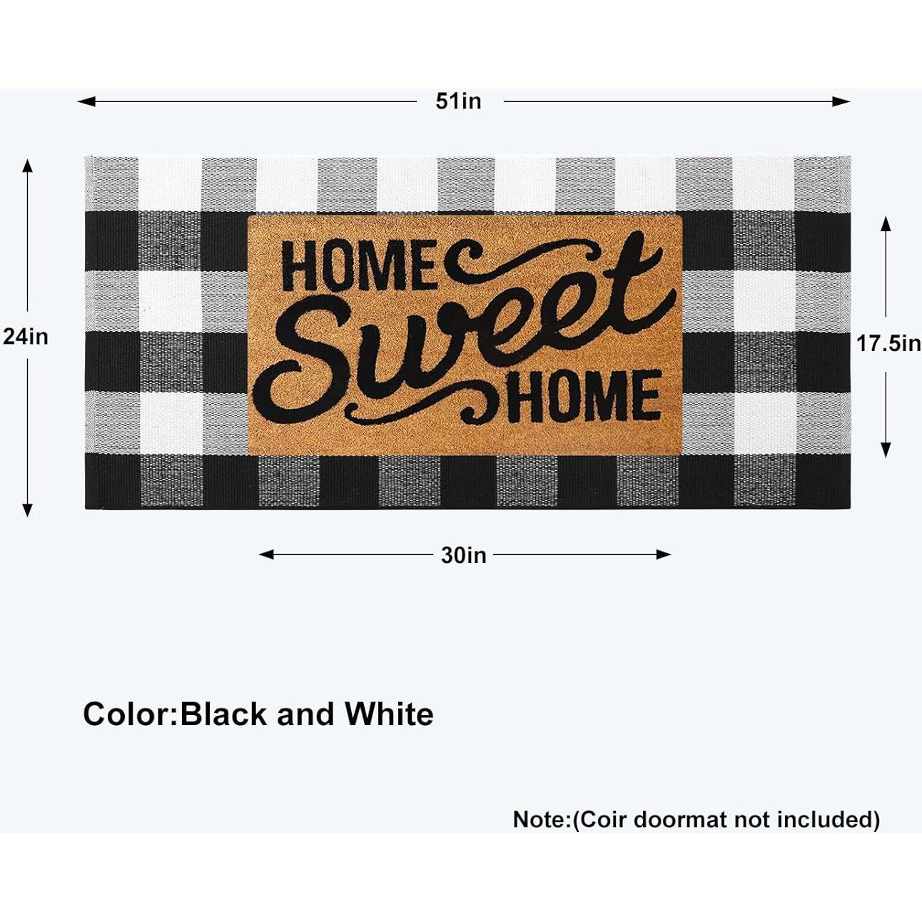 KIMODE Alfombra de Cuadros de Búfalo 61x130 cm para Exterior