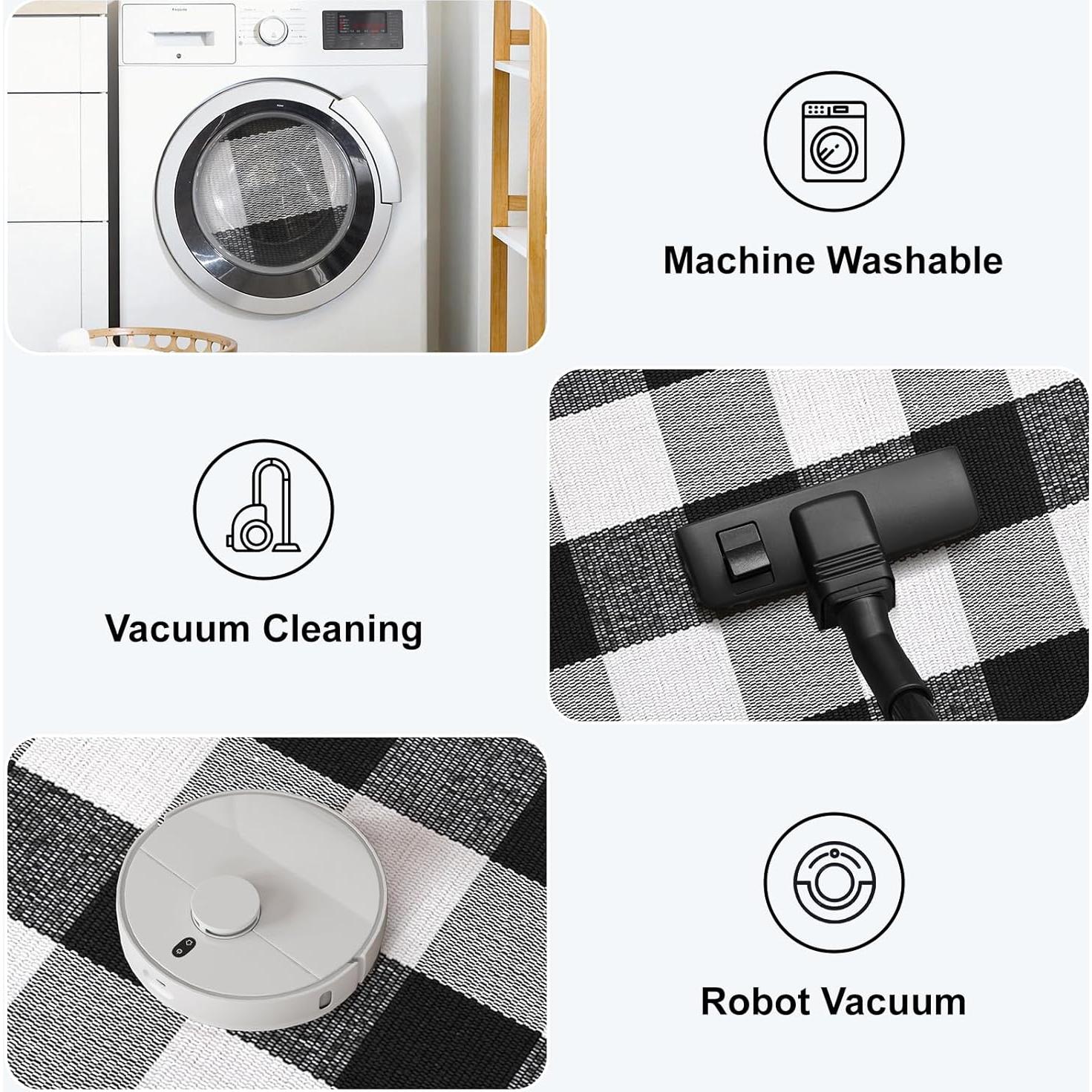 KIMODE Alfombra de Cuadros de Búfalo 61x130 cm para Exterior