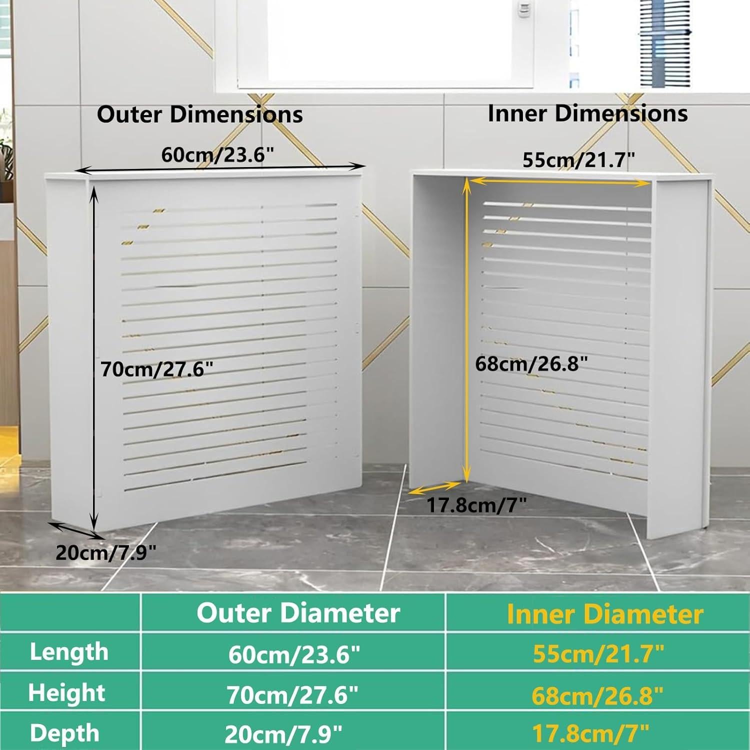 Cubierta de Radiador Altovexis Blanca 60x70x20 cm con Rejilla