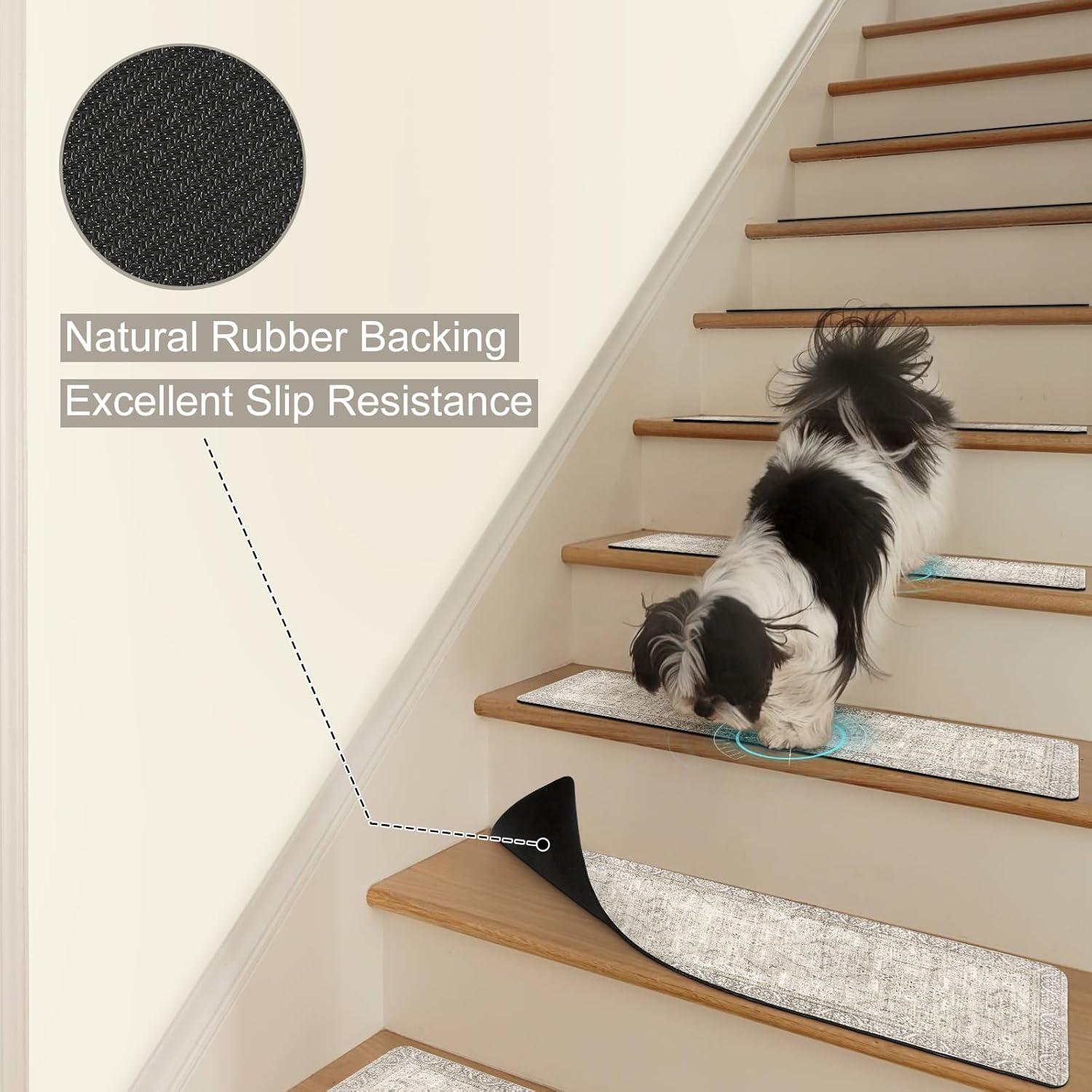 Tread de Escalera Antideslizante Tiveney 15PCS 20x76cm Caqui