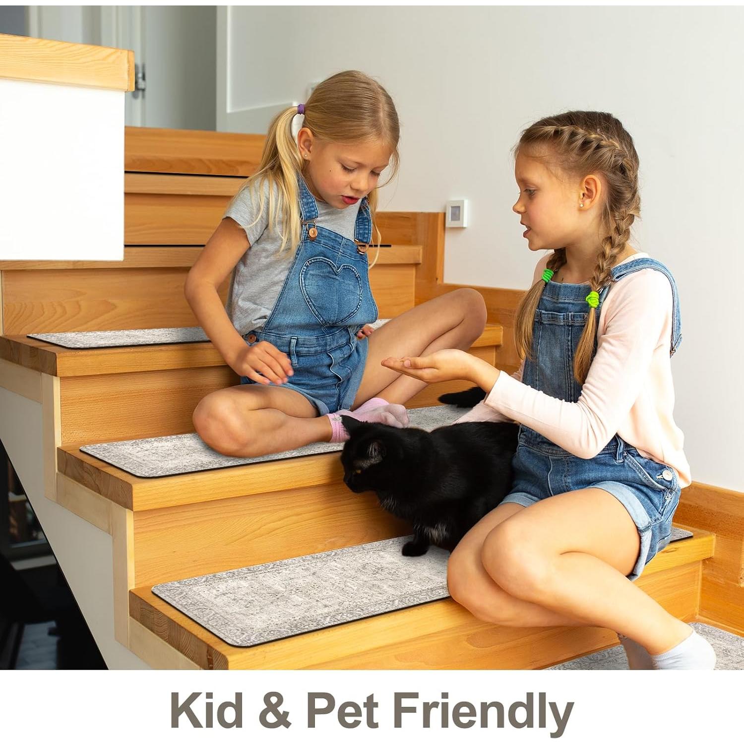 Tread de Escalera Antideslizante Tiveney 15PCS 20x76cm Caqui