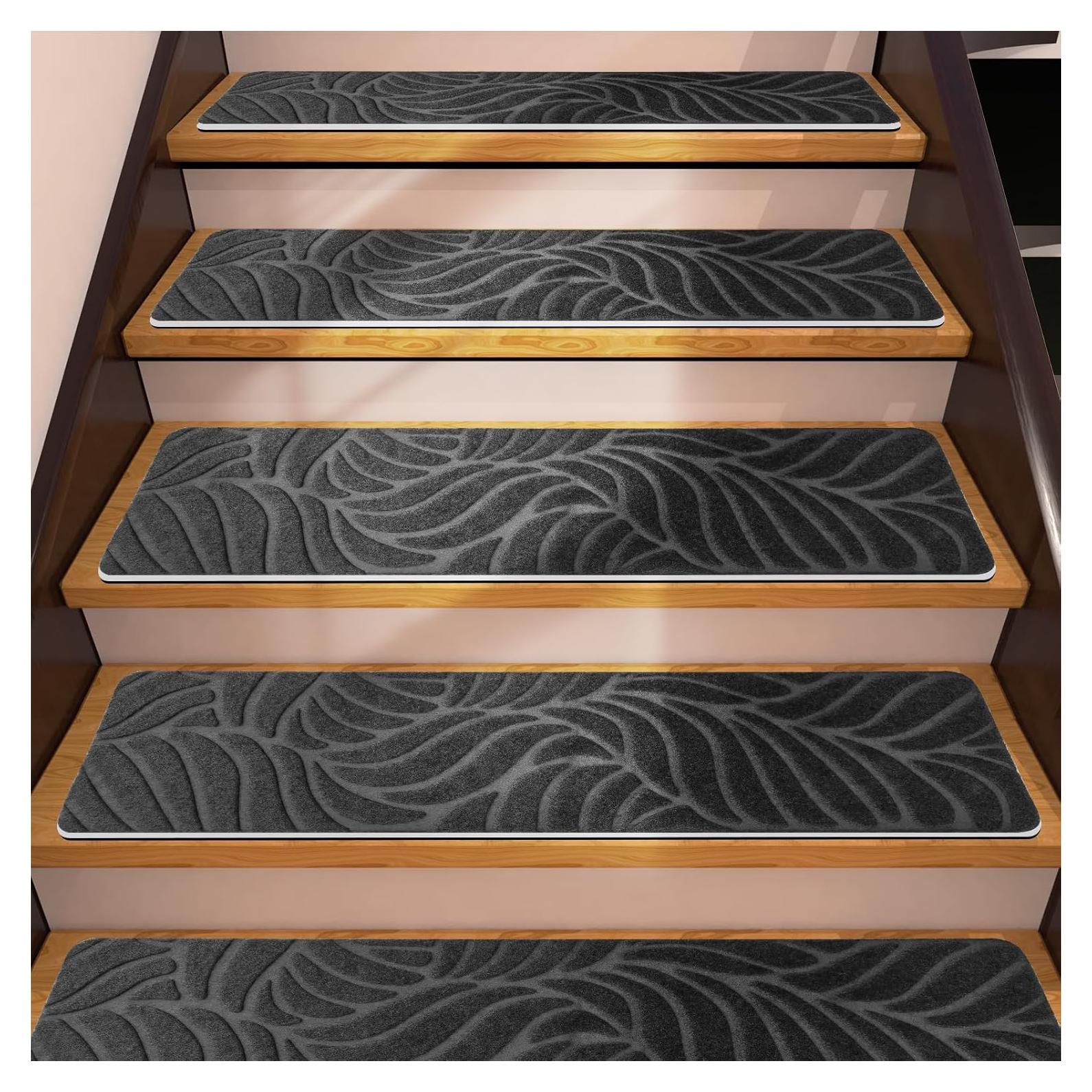 Paquete de 15 Tapetes Antideslizantes Demiwise 20x76cm Gris Oscuro