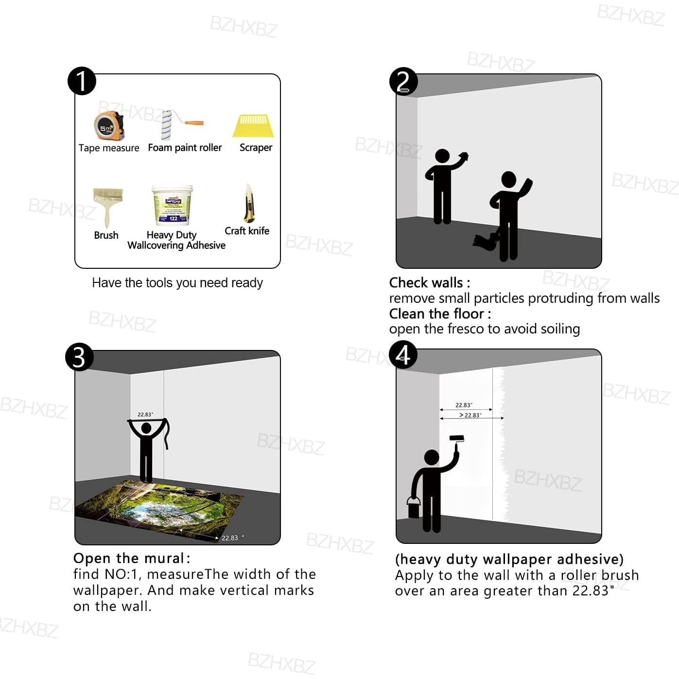 Papel Tapiz 3D BZHXBZ Paisajes Naturales 231x165cm Tela