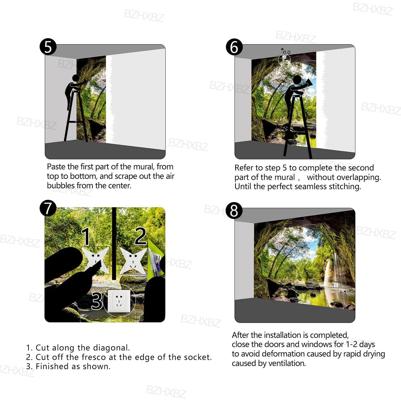 Papel Tapiz 3D BZHXBZ Paisajes Naturales 231x165cm Tela