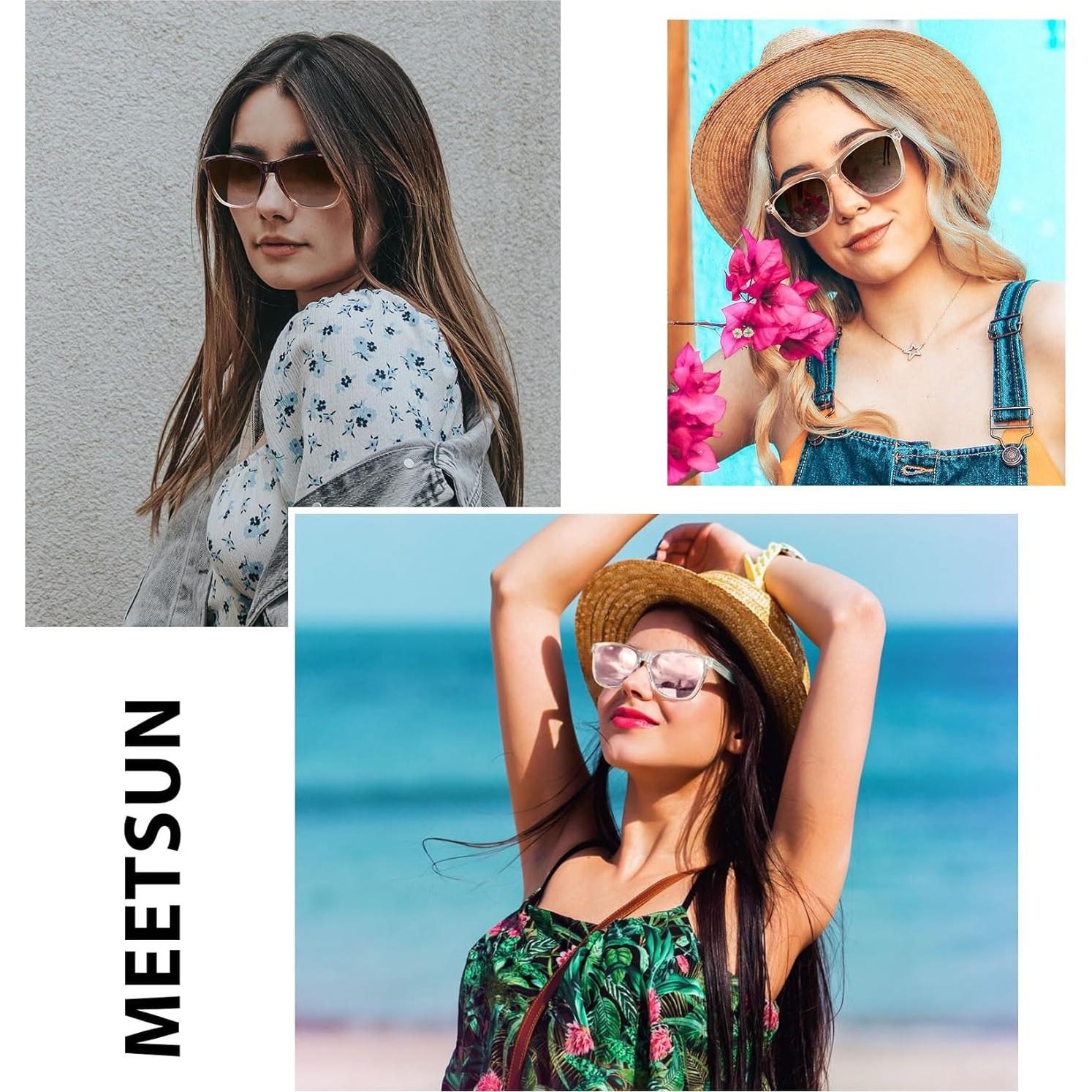 Gafas de sol polarizadas MEETSUN UV400 estilo retro para hombres y mujeres