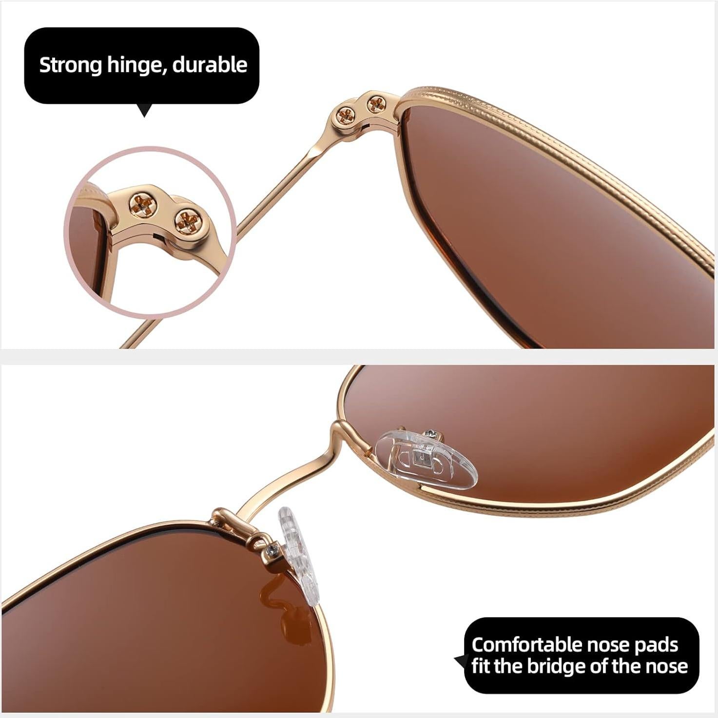 Gafas de sol hexagonales polarizadas MEETSUN UV400 unisex