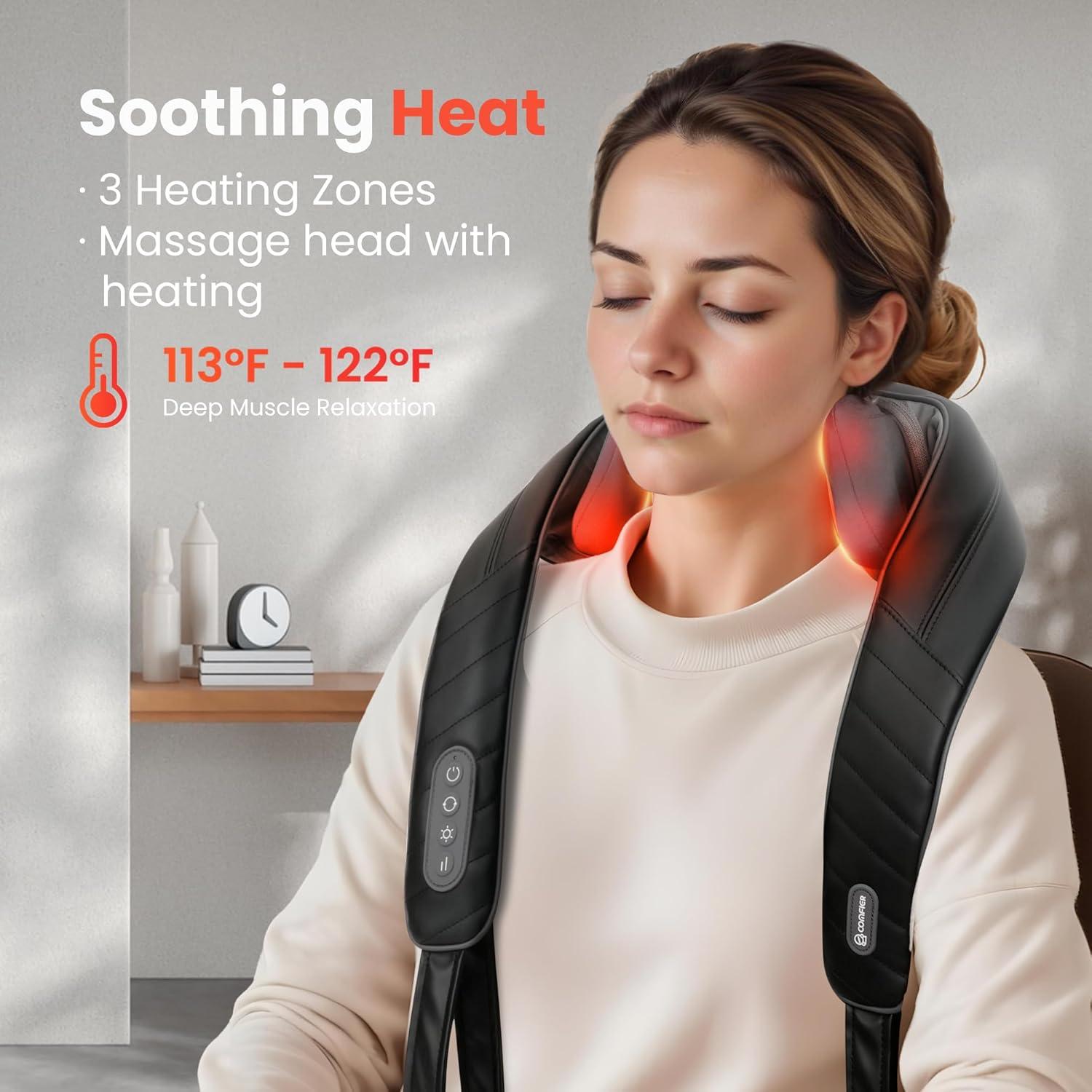 Masajeador de Cuello COMFIER CF-6811 Inalámbrico 4D con Calor