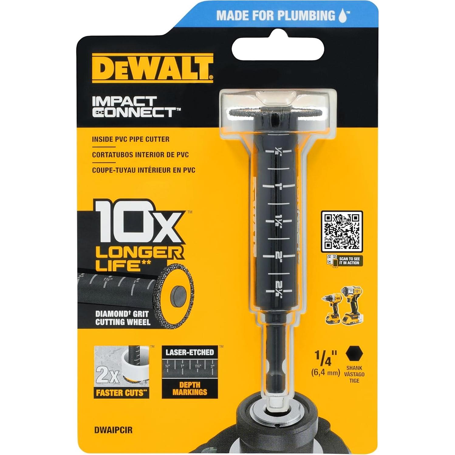 Cortador de Tubos DEWALT Impact Connect DWAIPCIR PVC 3.18 a 20.32 cm