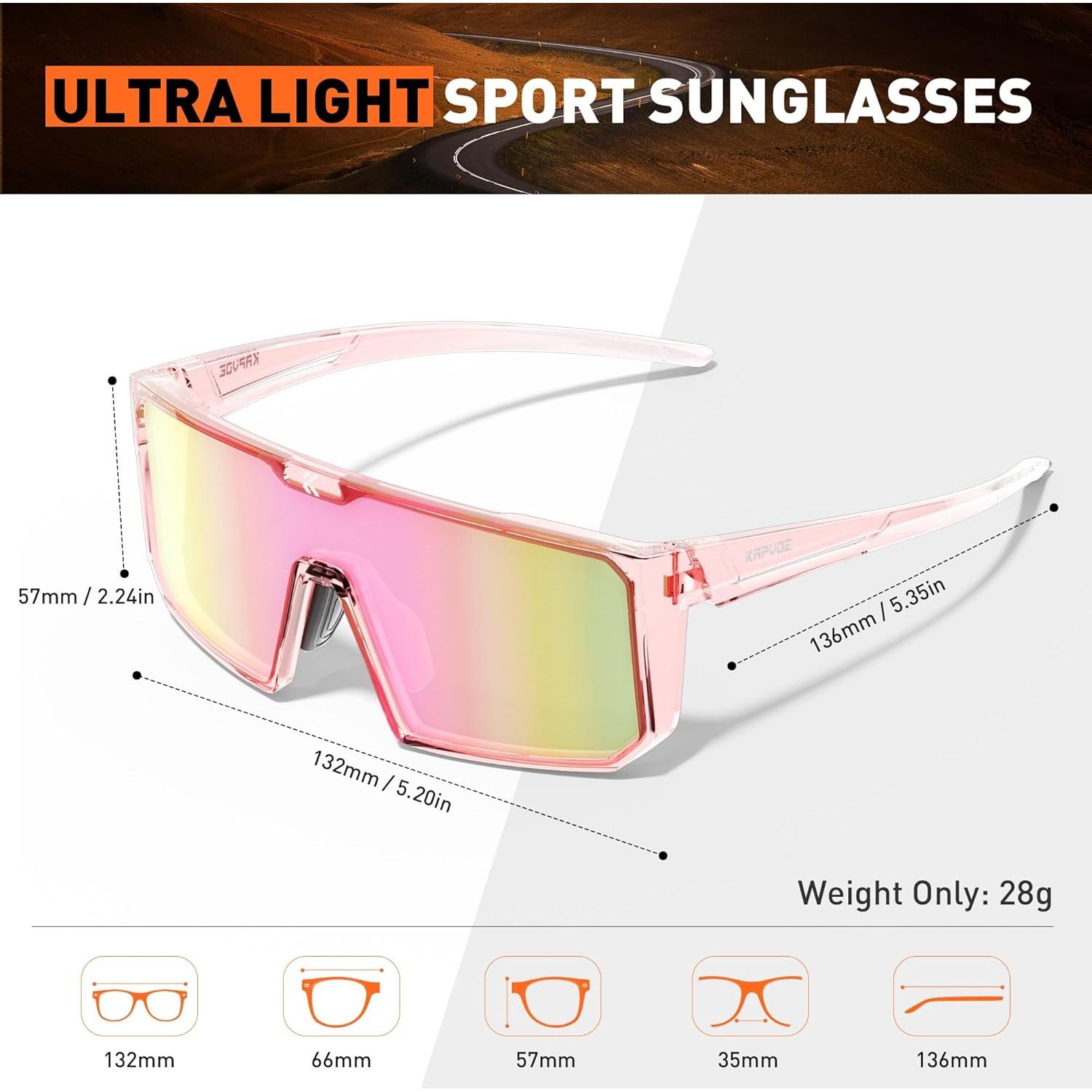 Gafas de Ciclismo KAPVOE Polarizadas UV400 para Hombres y Mujeres