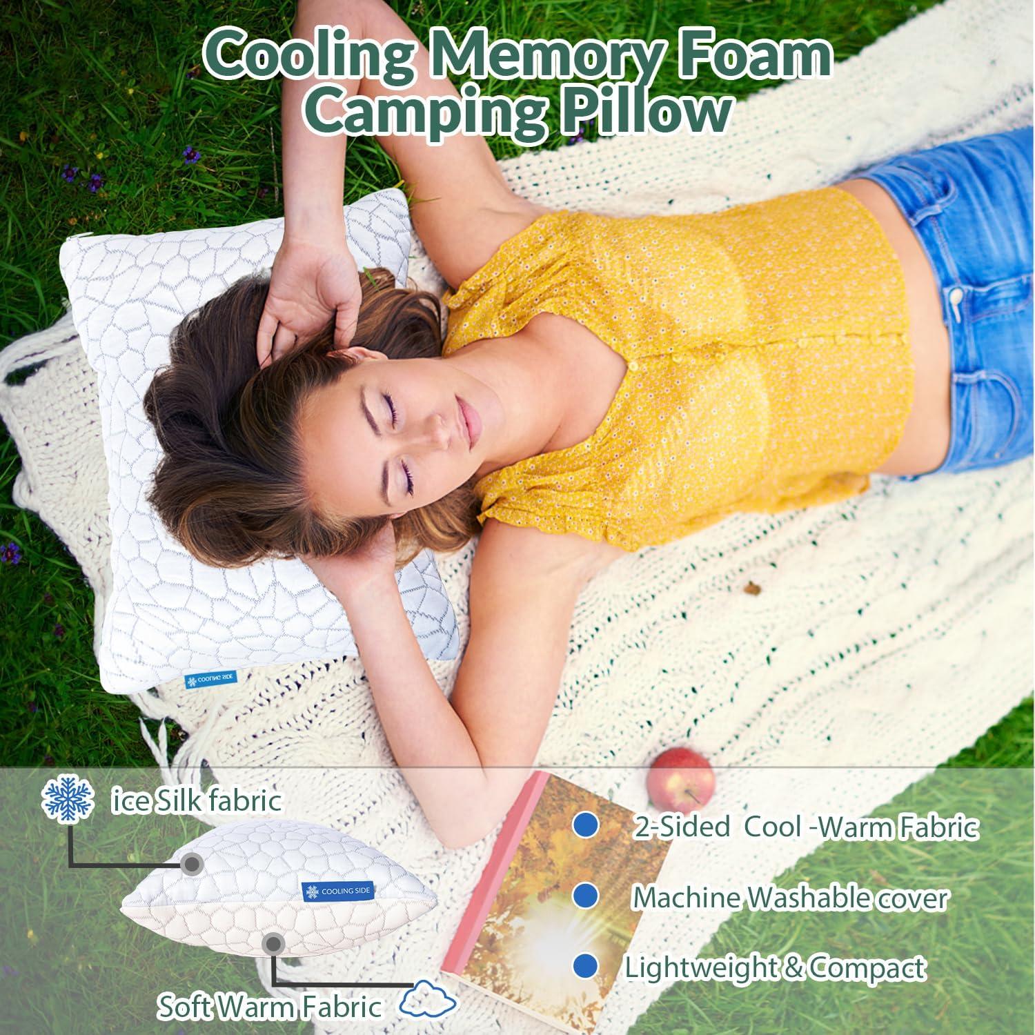 Almohada de Viaje QUTOOL Espuma Memoria Refrigerante 42cm