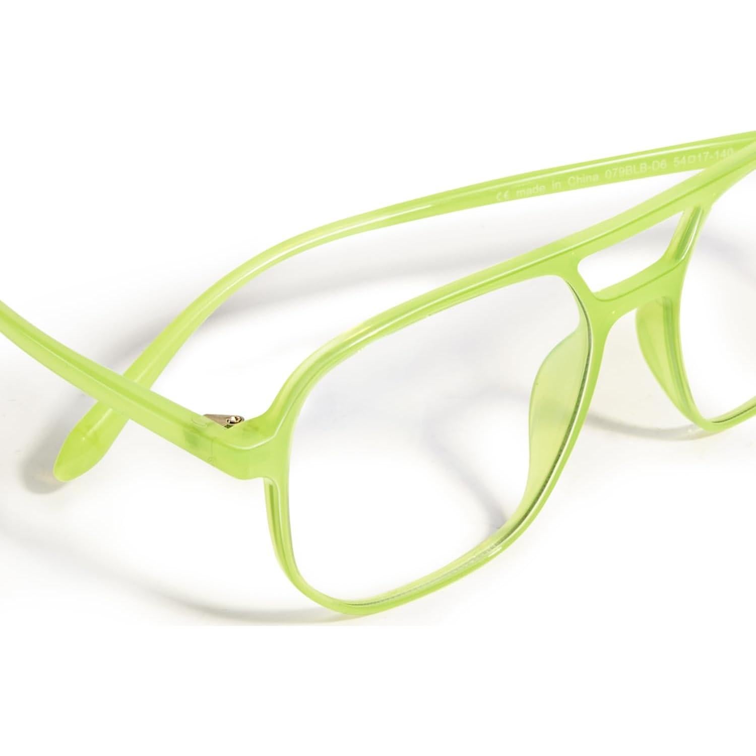 VISOONE Oversized Aviator Frame Lightweight Blue Light Blocking Glasses for Women Men Pilot Fake Nerd Eyeglasses Marion