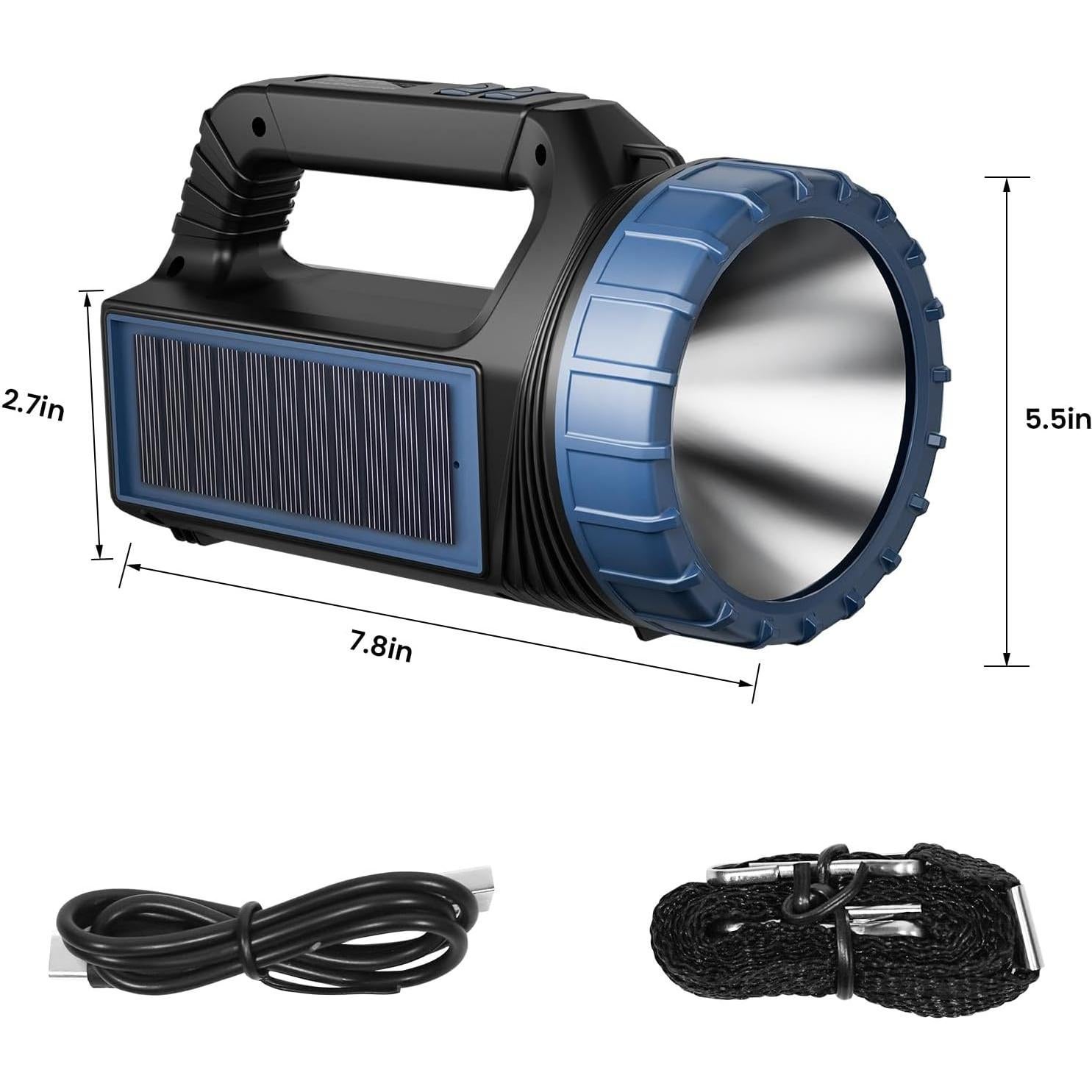 Linterna Solar E-SHIDAI 8000 Lúmenes USB-C y Batería 2400mAh