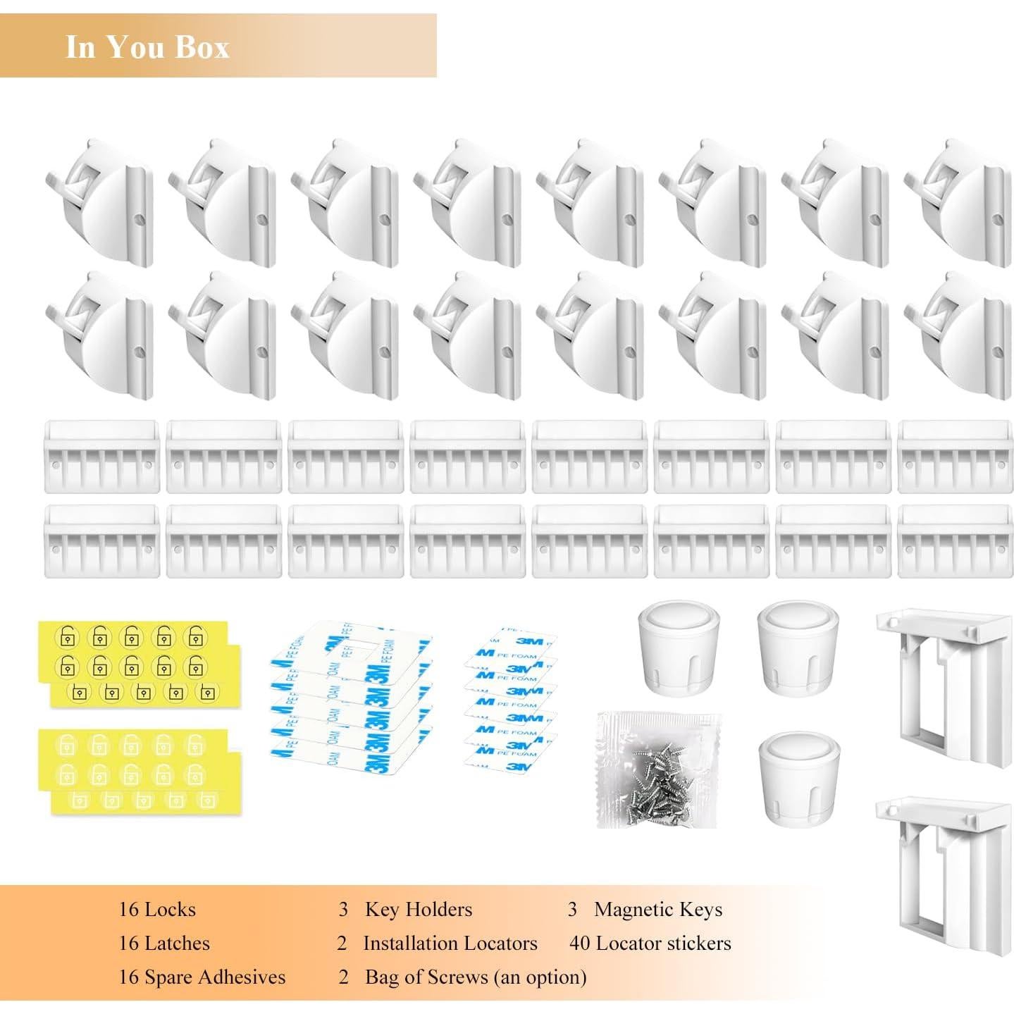 Candados Magnéticos de Seguridad Infantil DOMILE - 16 Unidades