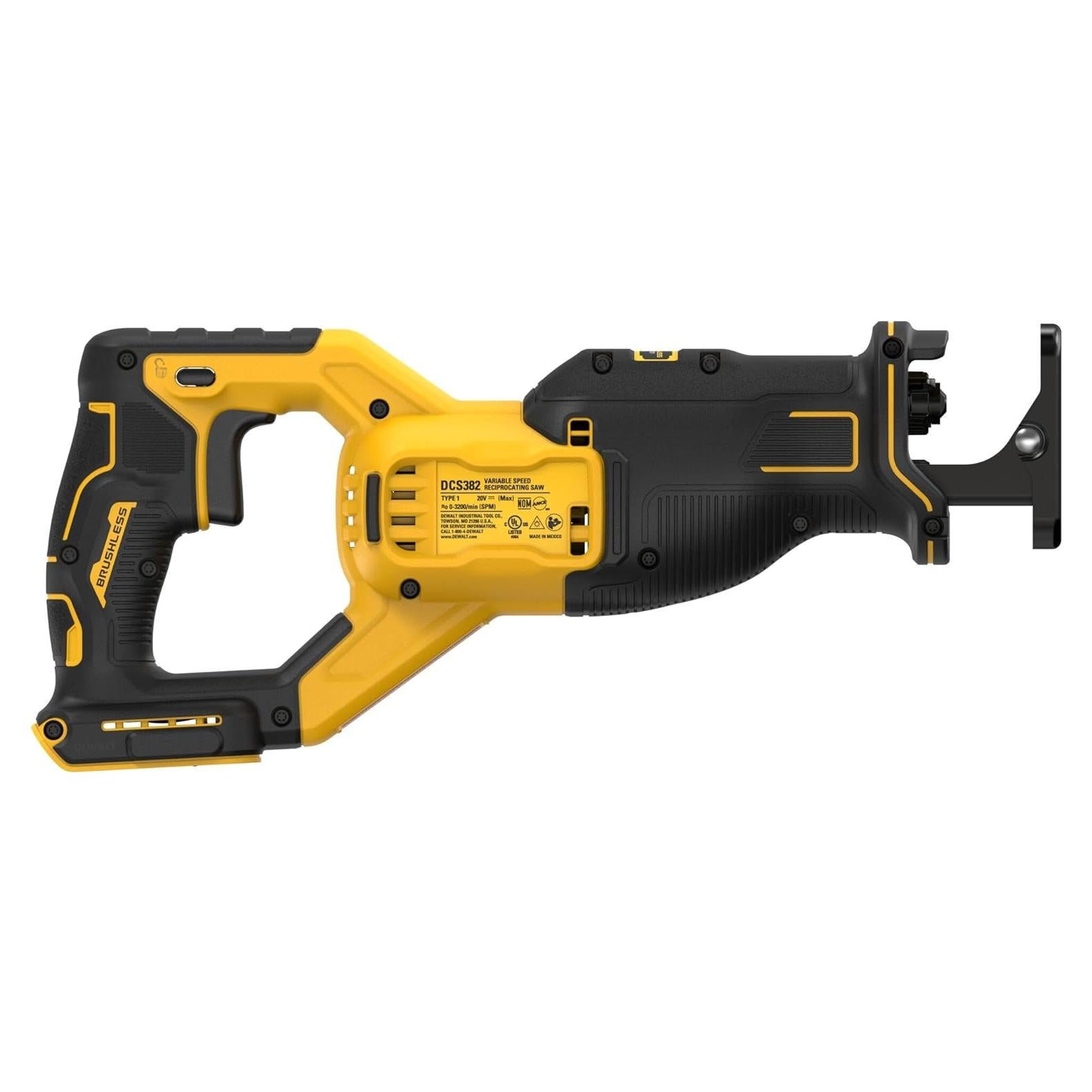 Sierra Recíproca Inalámbrica DEWALT 20V MAX DCS382B 2.86 cm