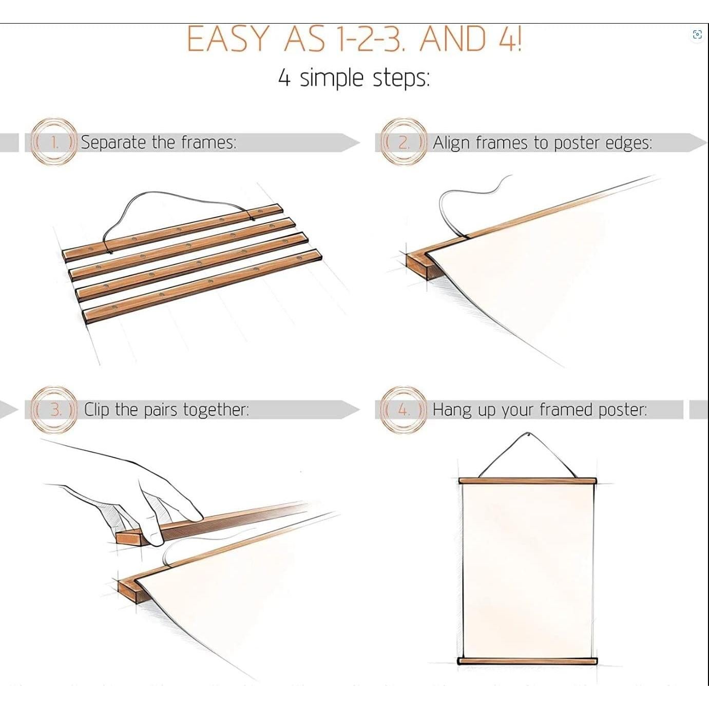 Marco Magnético para Póster Niwo ART 12" Nogal 30.48 cm