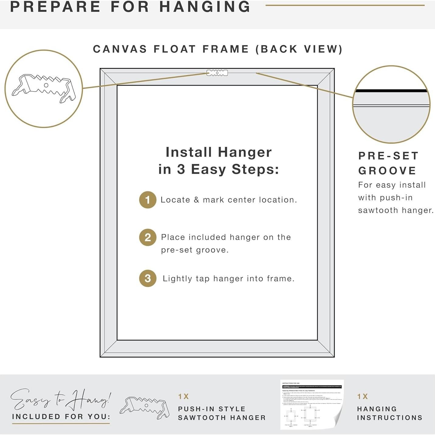 Marco Flotante MCS 16x20 Negro para Lienzo Profundo