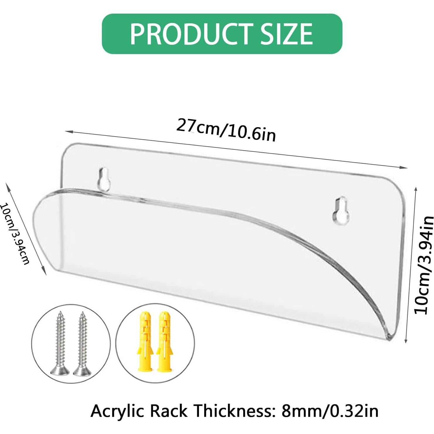 Soporte de Pared para Skateboard BiJun Acrílico Transparente