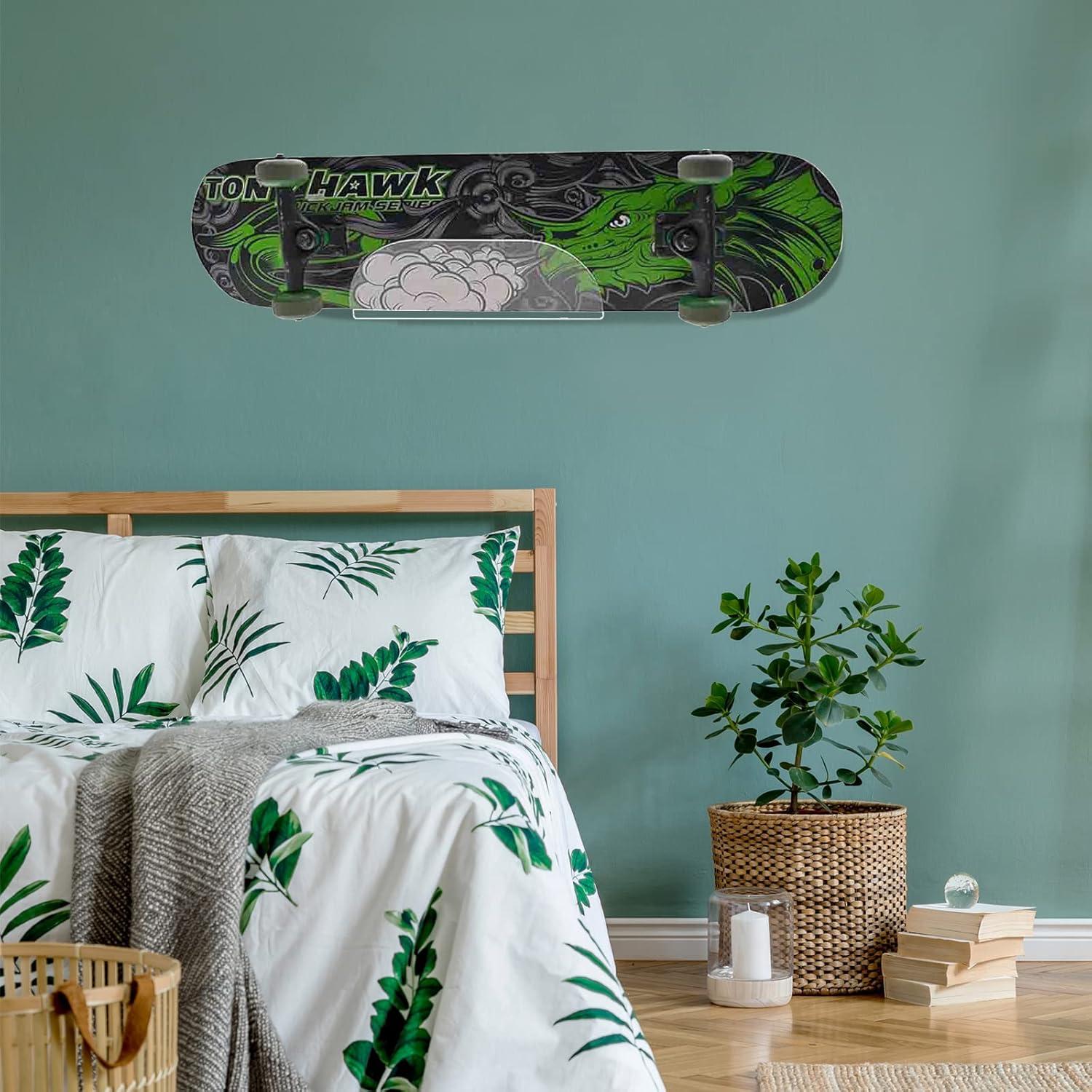 Soporte de Pared para Skateboard BiJun Acrílico Transparente