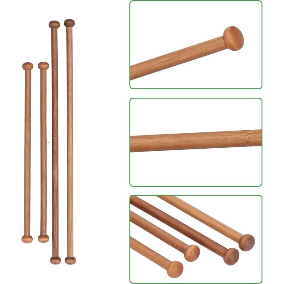 Varillas de Madera Tiiyee 4PCS 30.48cm y 22.86cm para Manualidades