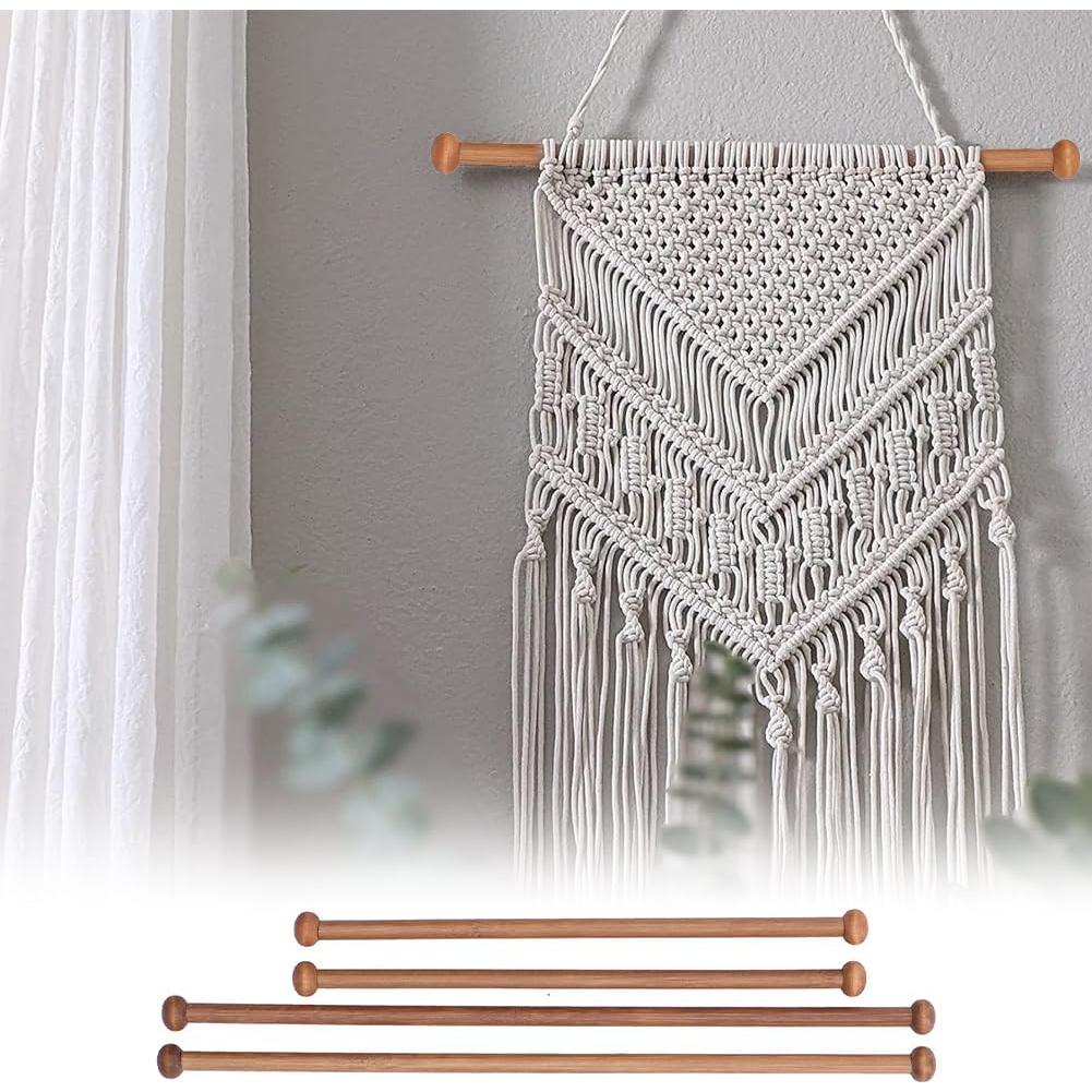 Varillas de Madera Tiiyee 4PCS 30.48cm y 22.86cm para Manualidades