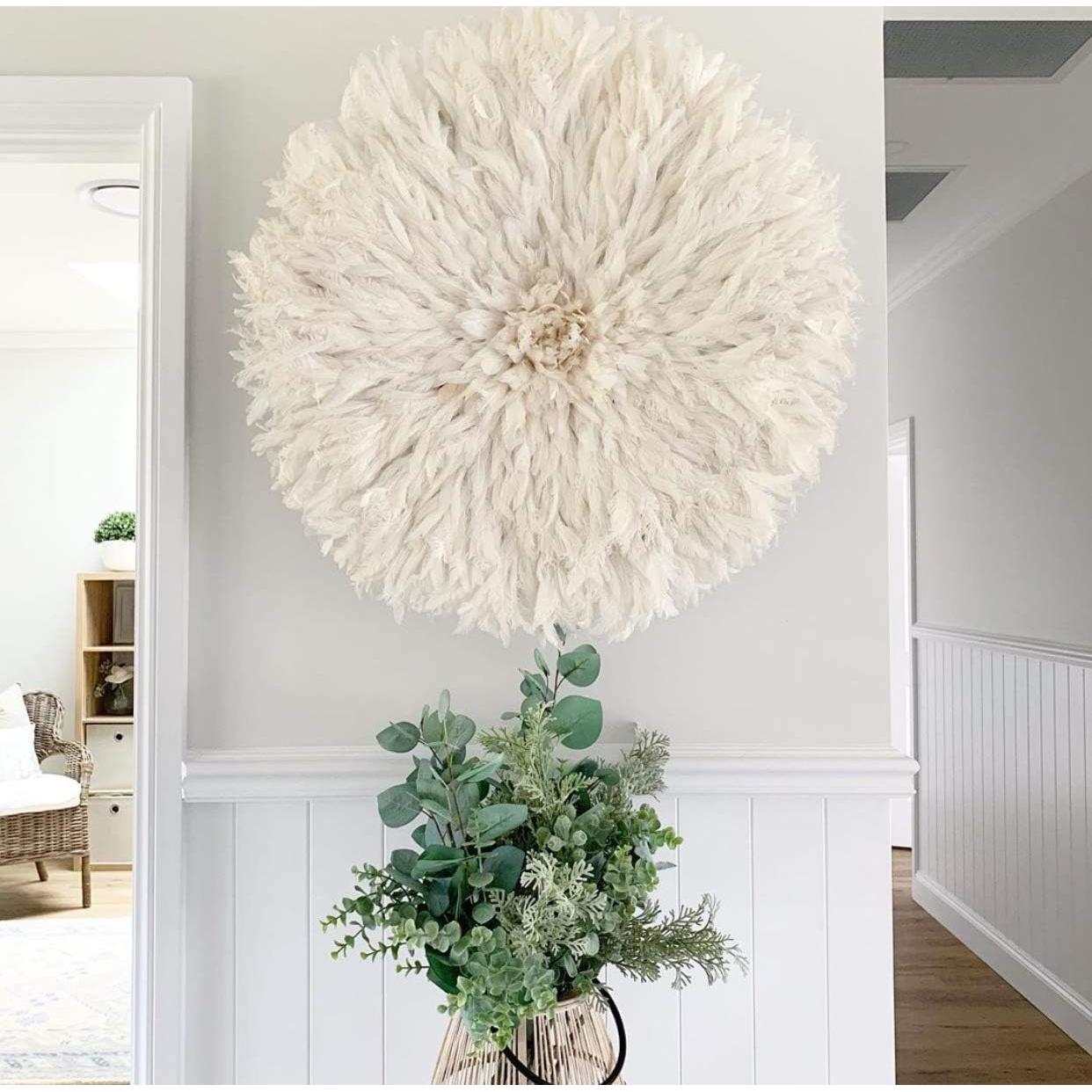 Sombrero Juju Blanco Grande 65cm - Decoración Boho Africana