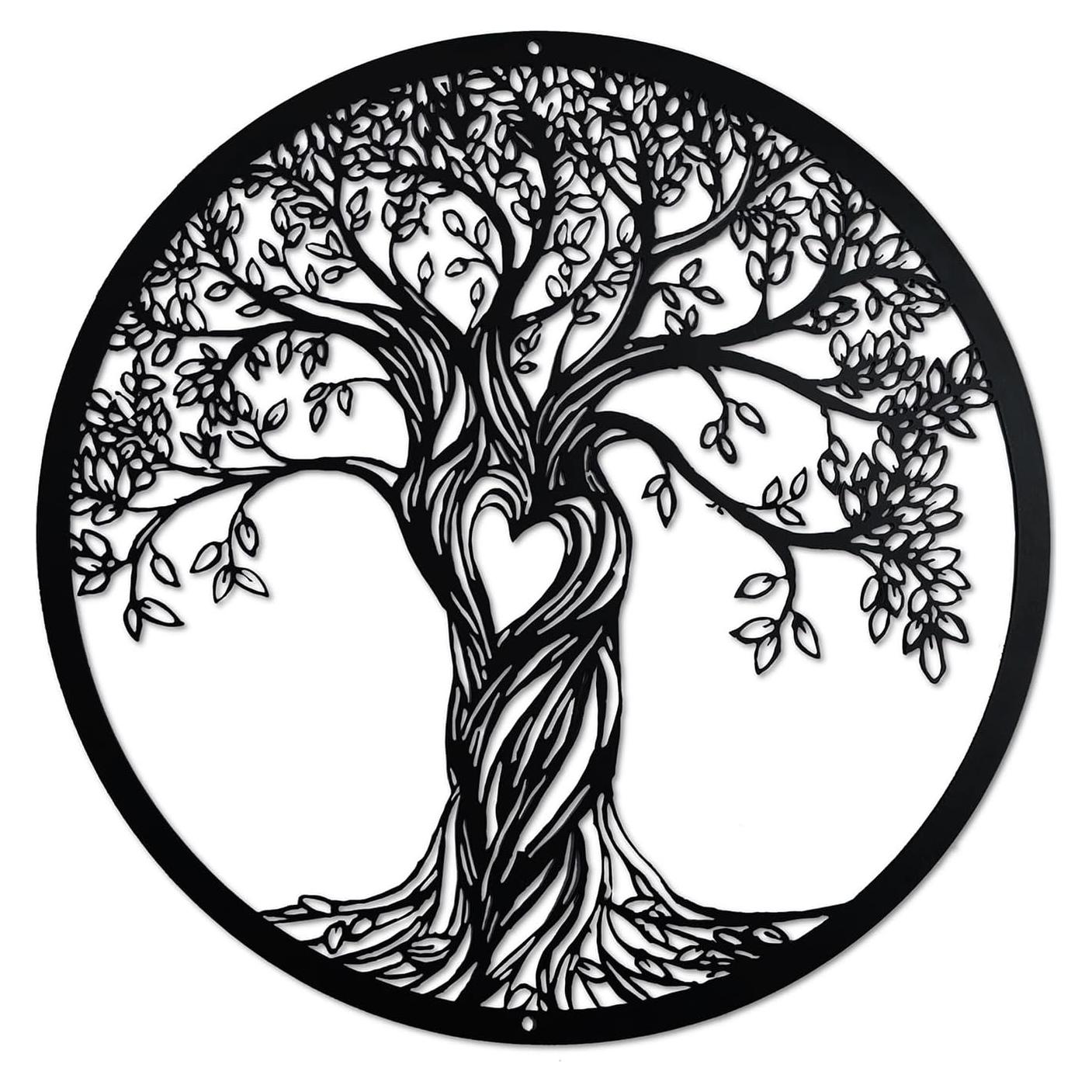 Escultura de Pared de Metal Q'mark Árbol de la Vida 45 cm