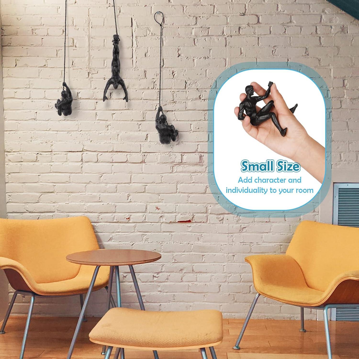 Conjunto de 3 Esculturas de Resina Olpchee Hombre Escalador