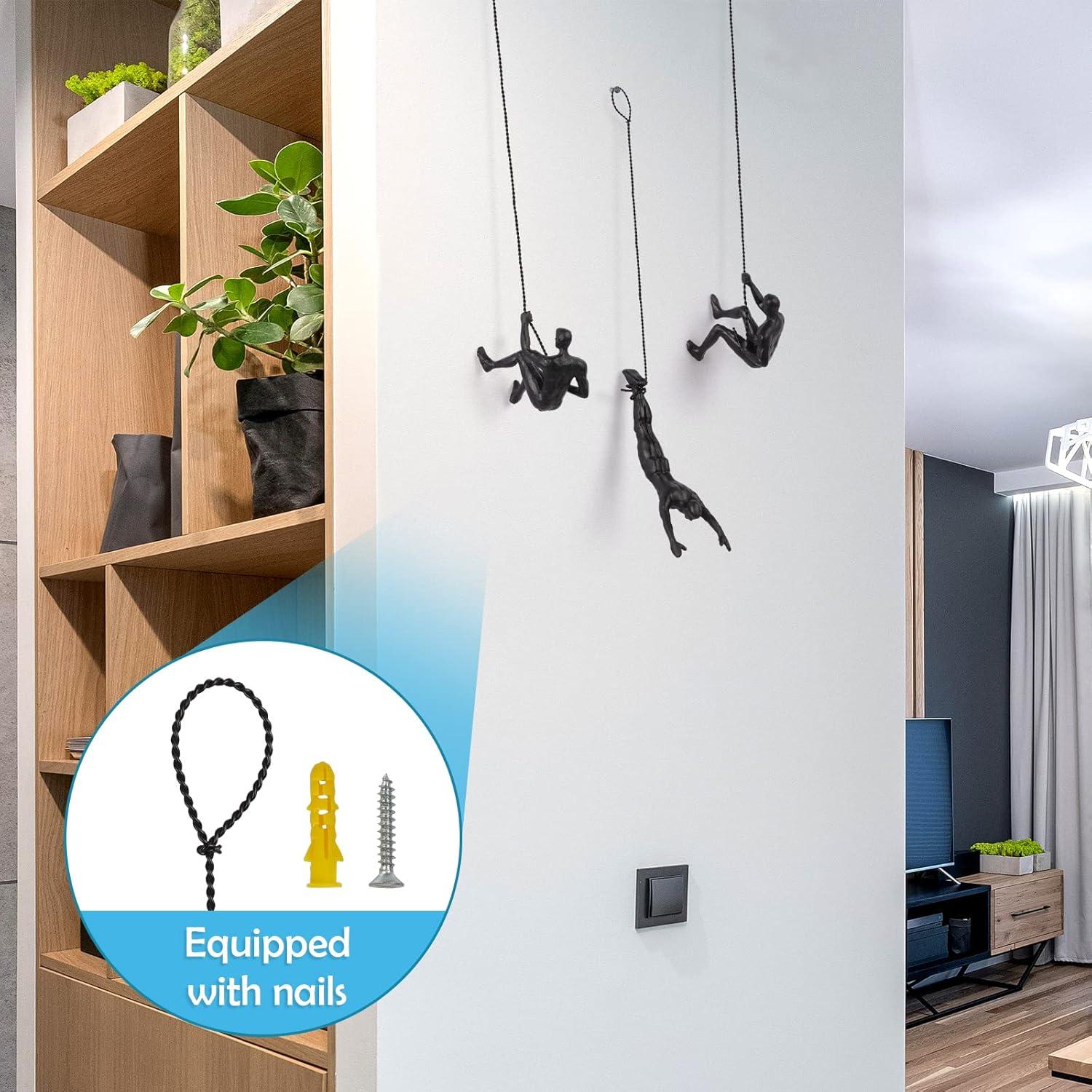 Conjunto de 3 Esculturas de Resina Olpchee Hombre Escalador