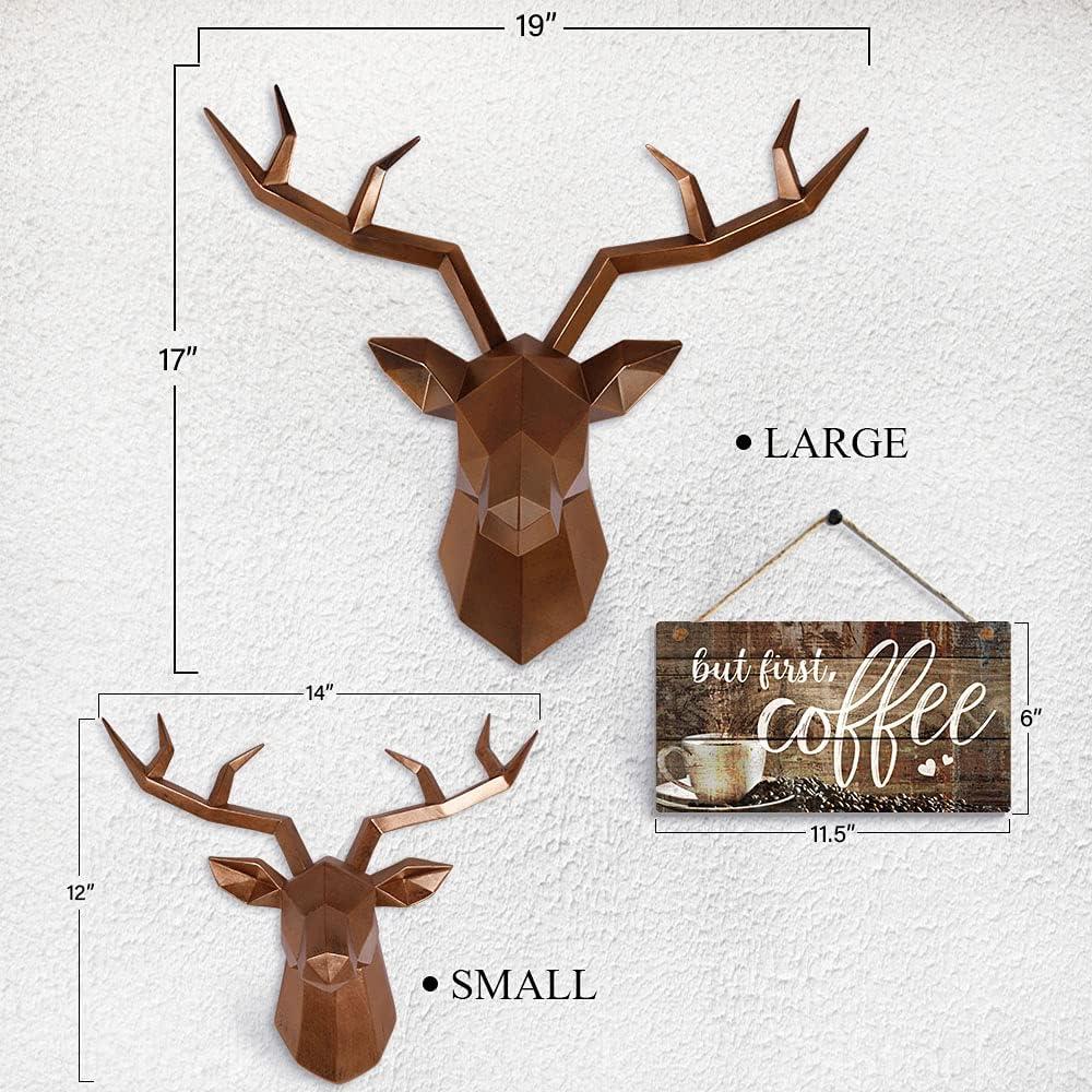Cabeza de Ciervo Geométrica Keygift en Cobre Antiguo 48x43 cm