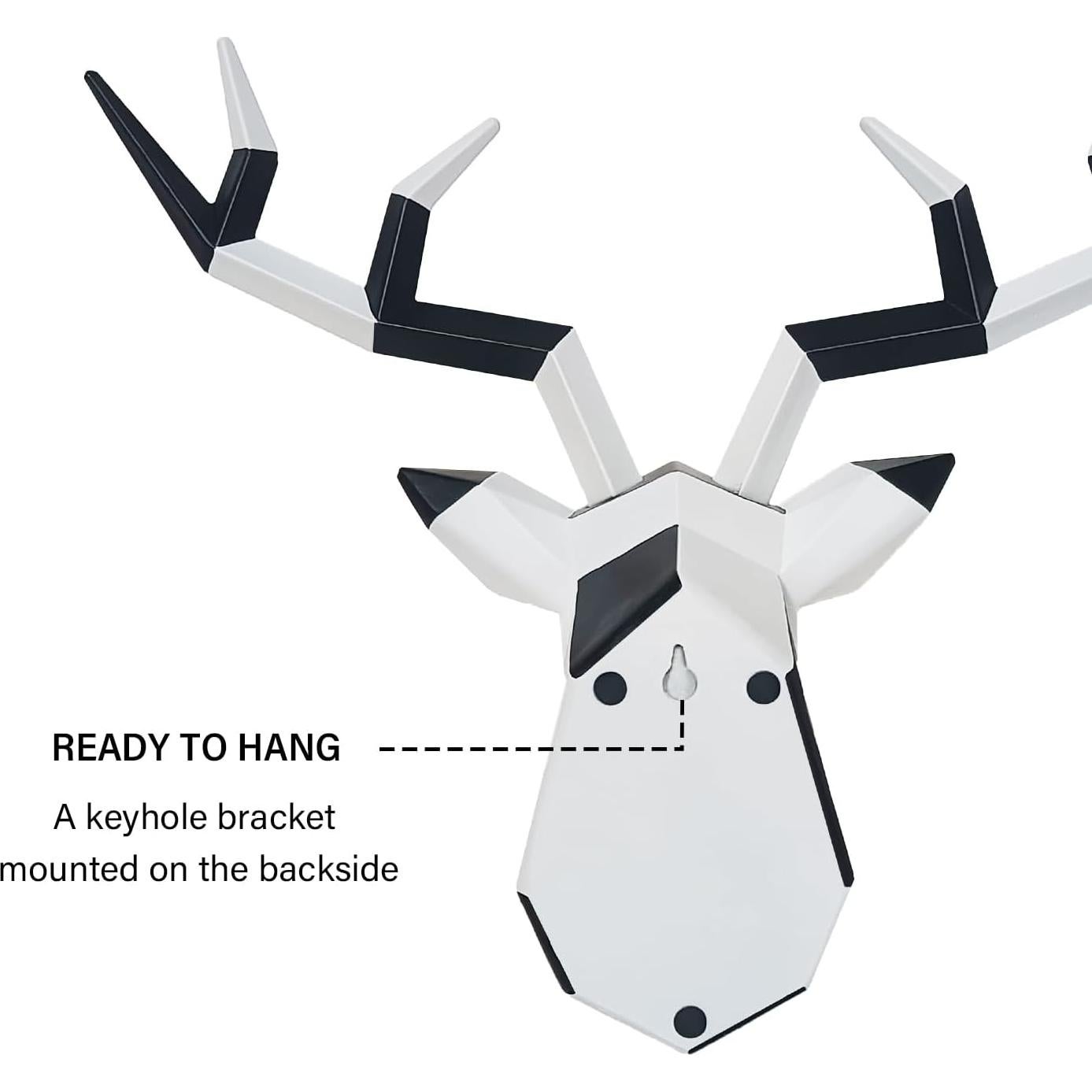 Cabeza de Ciervo Geométrica de Resina Keygift 35.56x30.48cm