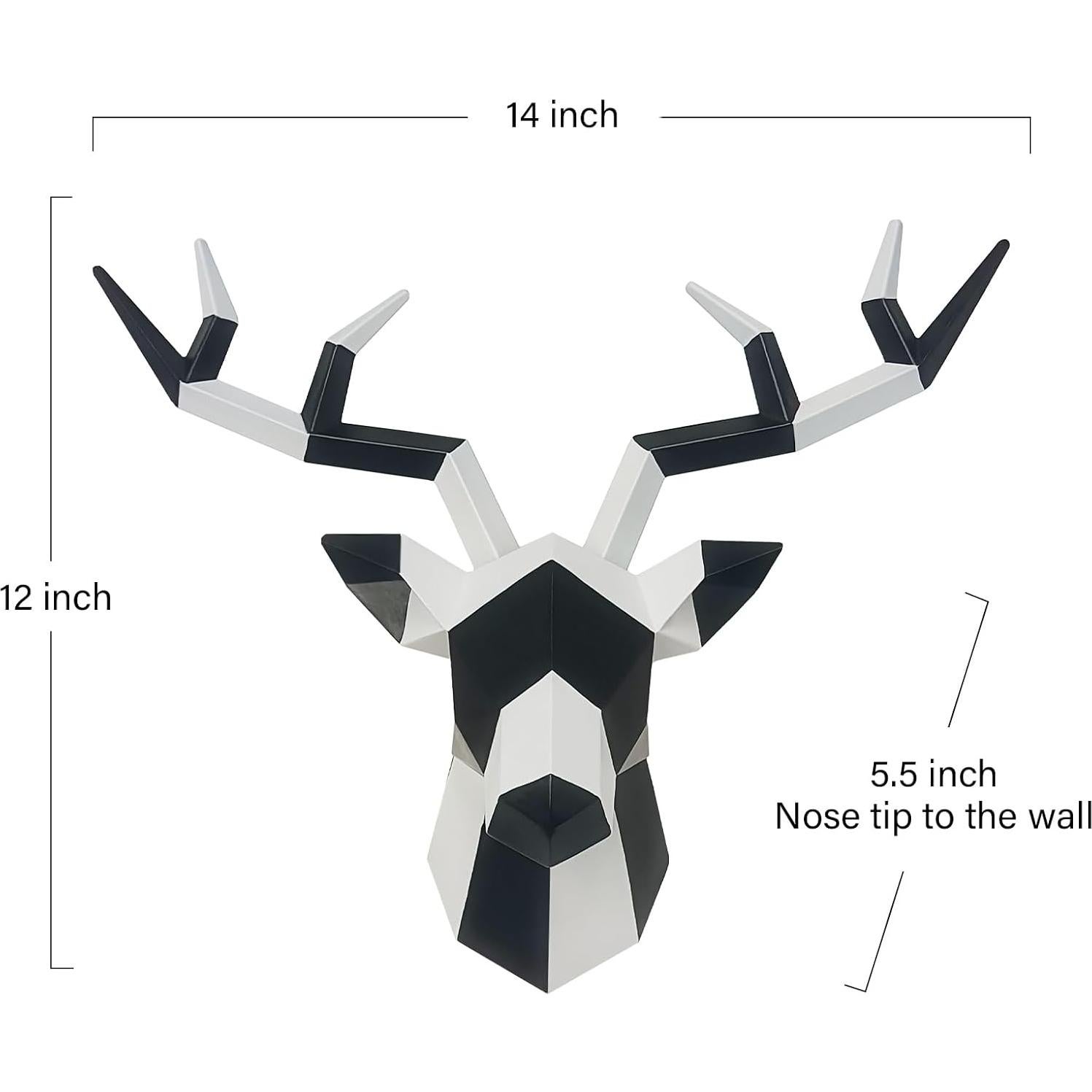 Cabeza de Ciervo Geométrica de Resina Keygift 35.56x30.48cm