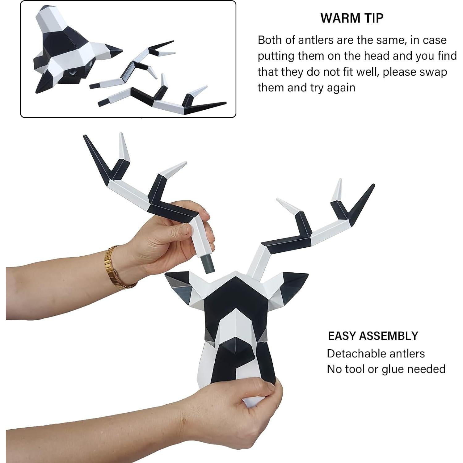 Cabeza de Ciervo Geométrica de Resina Keygift 35.56x30.48cm